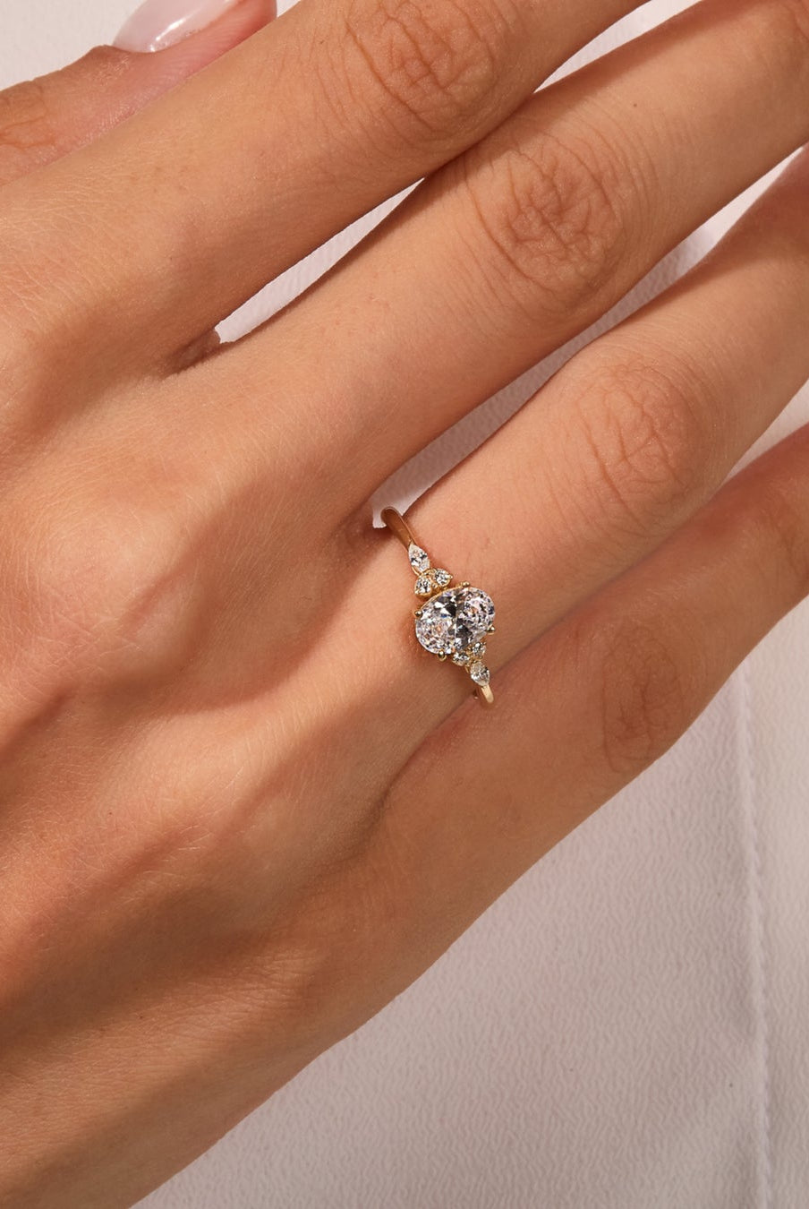Oval Cut Moissanite Diamond Cluster engagement Ring For Women