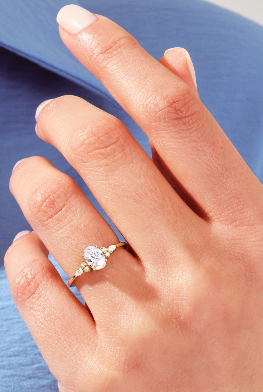 Oval Cut Moissanite Diamond Cluster engagement Ring For Women