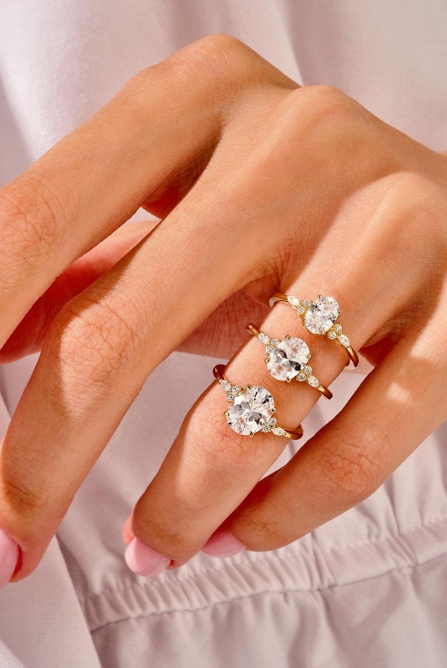 Oval Cut Moissanite Diamond Cluster engagement Ring For Women