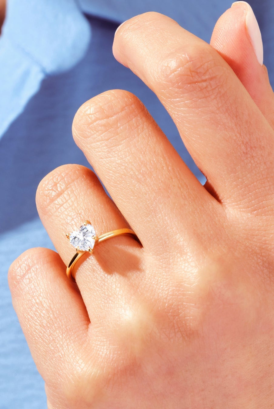 Heart Cut Moissanite Solitaire Diamond Engagement Ring For Women
