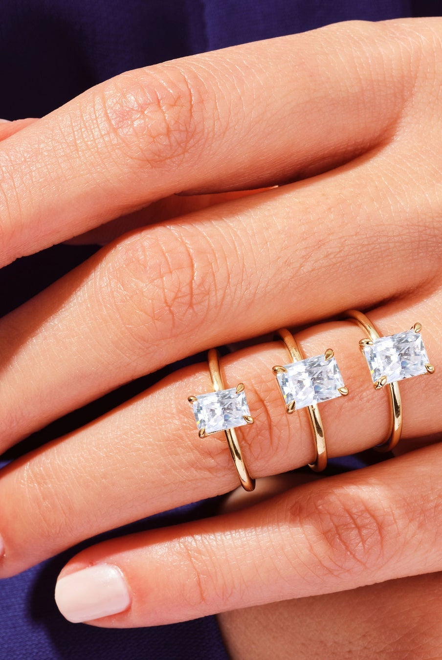 Radiant Cut Moissanite Solitaire Diamond Engagement Ring