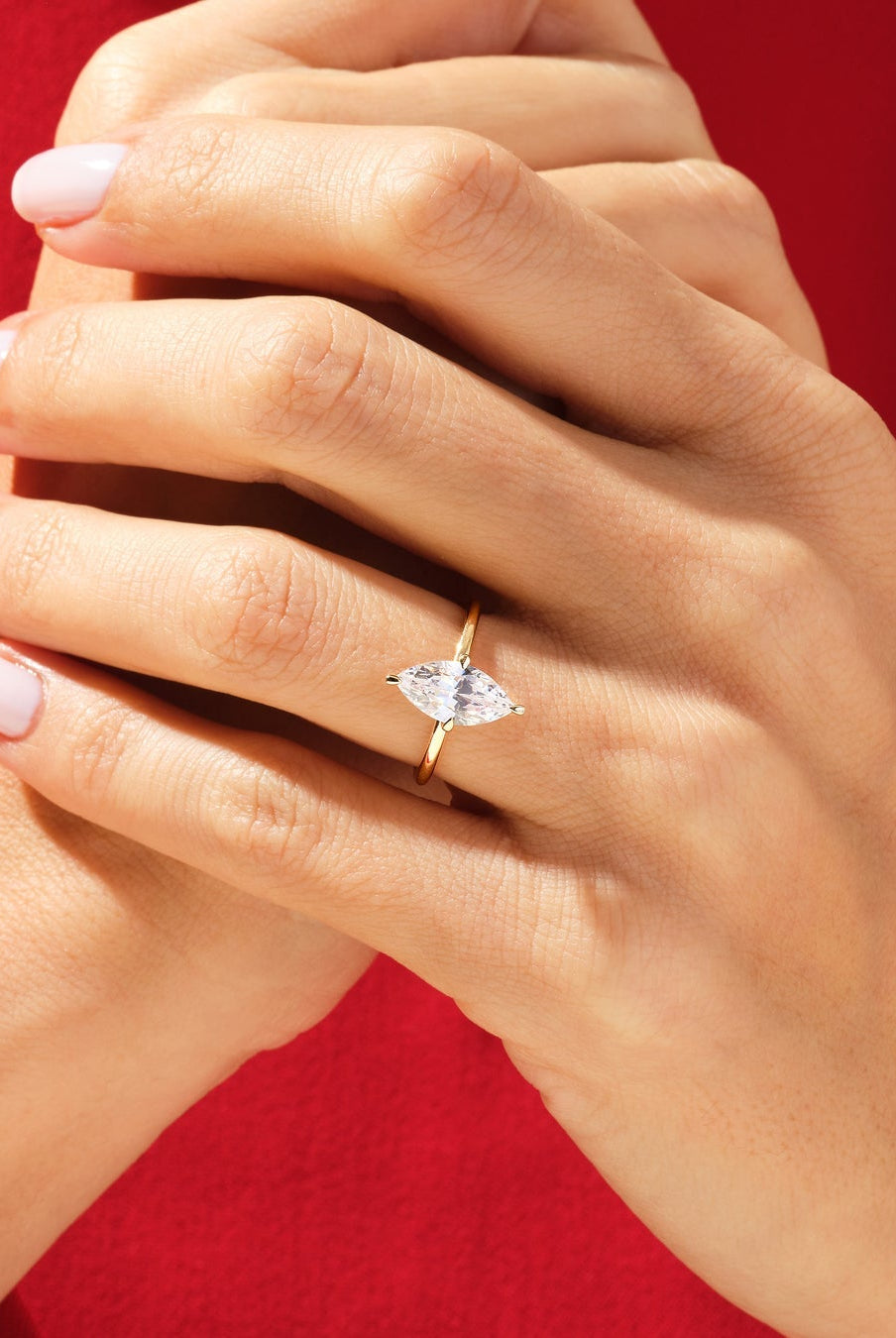 Marquise Cut Moissanite Solitaire Diamond Engagement Ring For Women