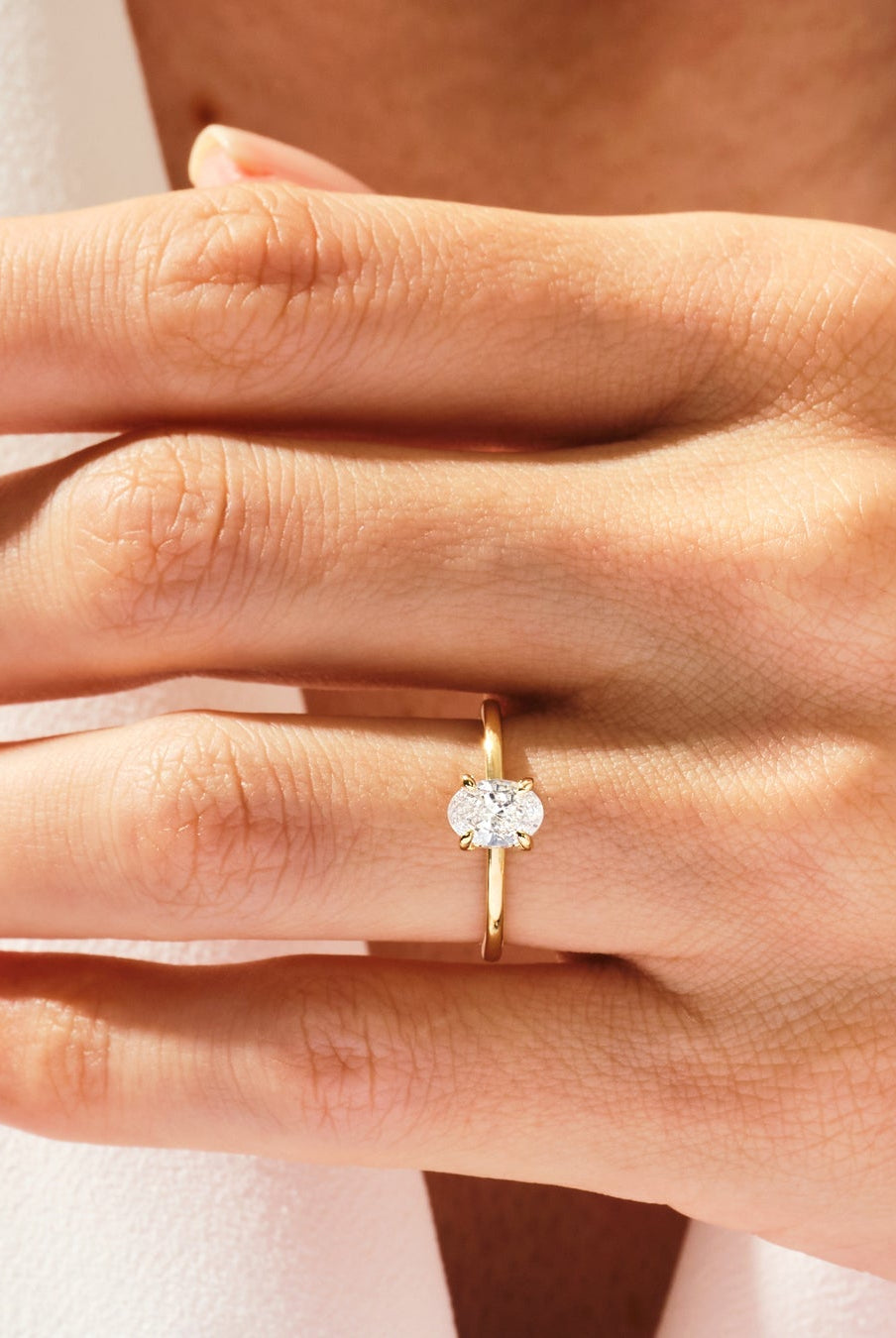 Oval Cut Moissanite Hidden Halo Diamond Engagement Ring For Women