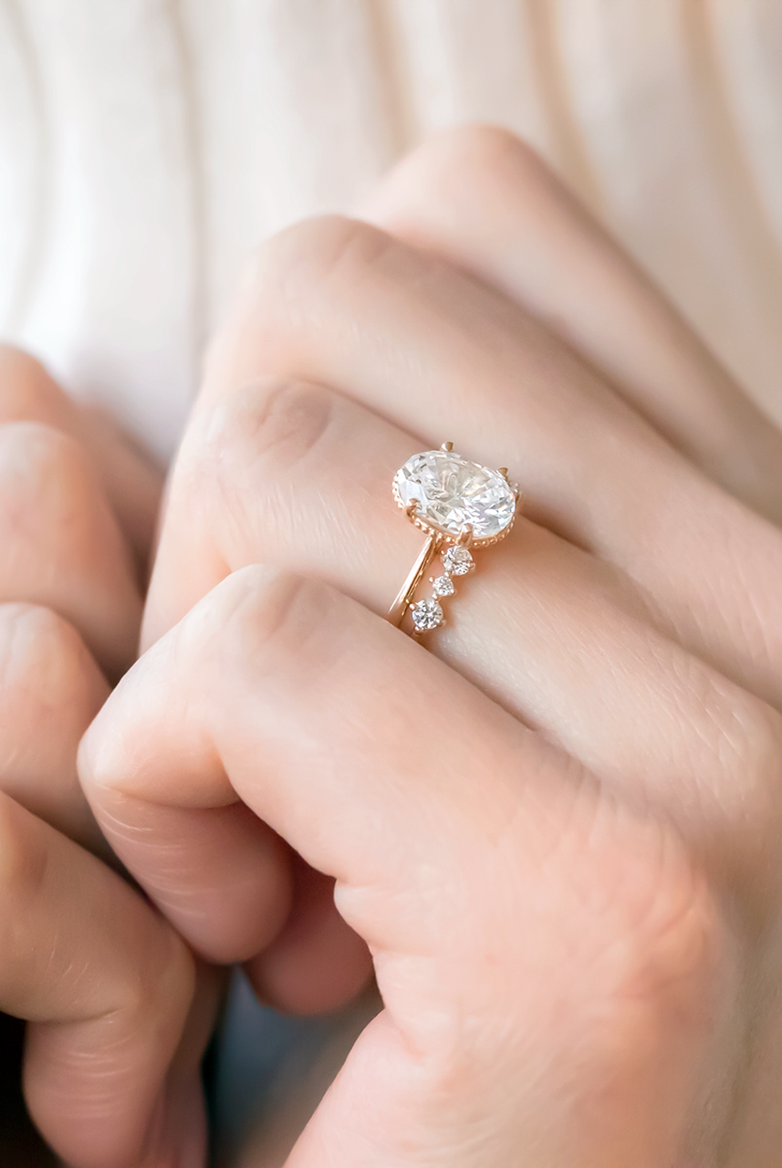 Vintage-inspired moissanite rings