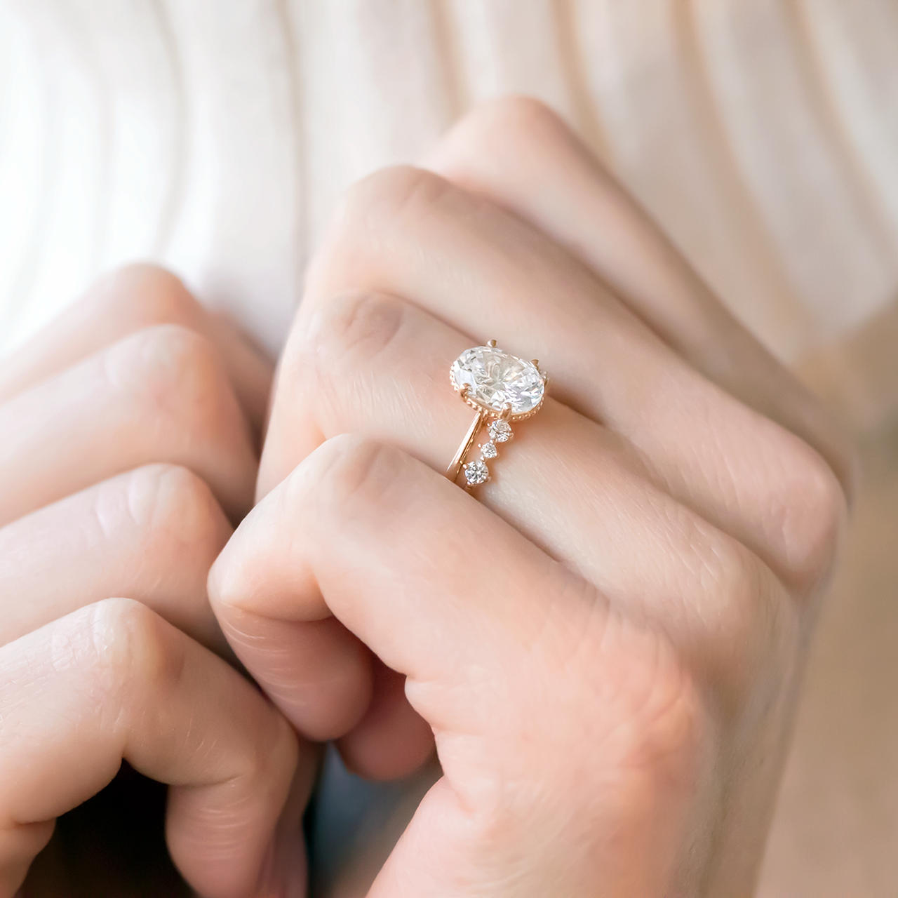Vintage-inspired moissanite rings