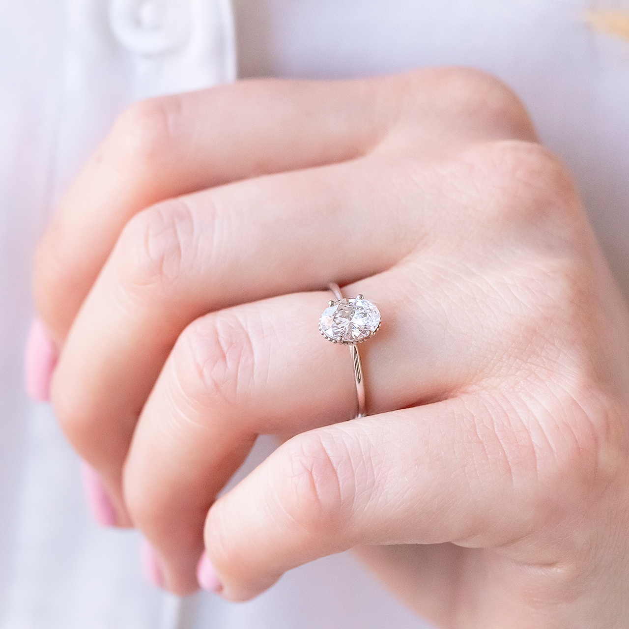 Moissanite wedding ring