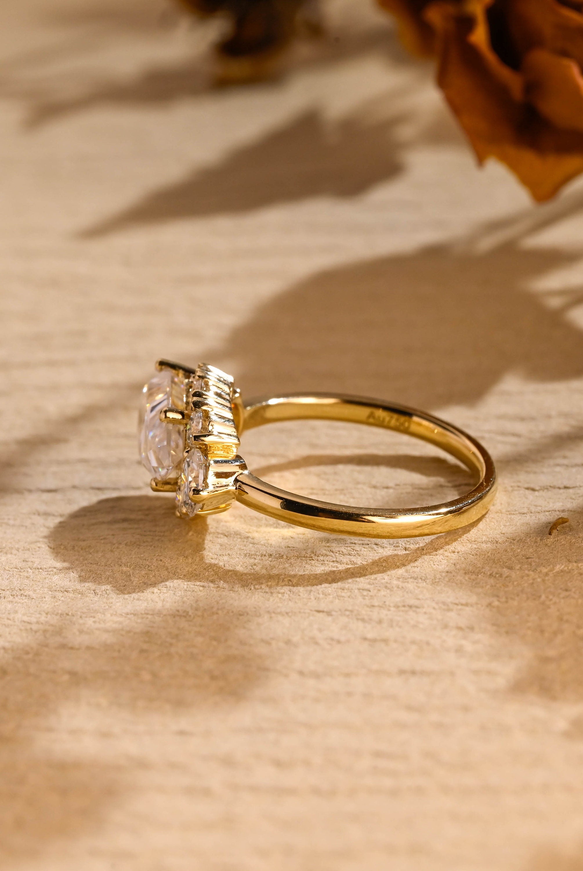 1 carat east west moissanite engagement ring