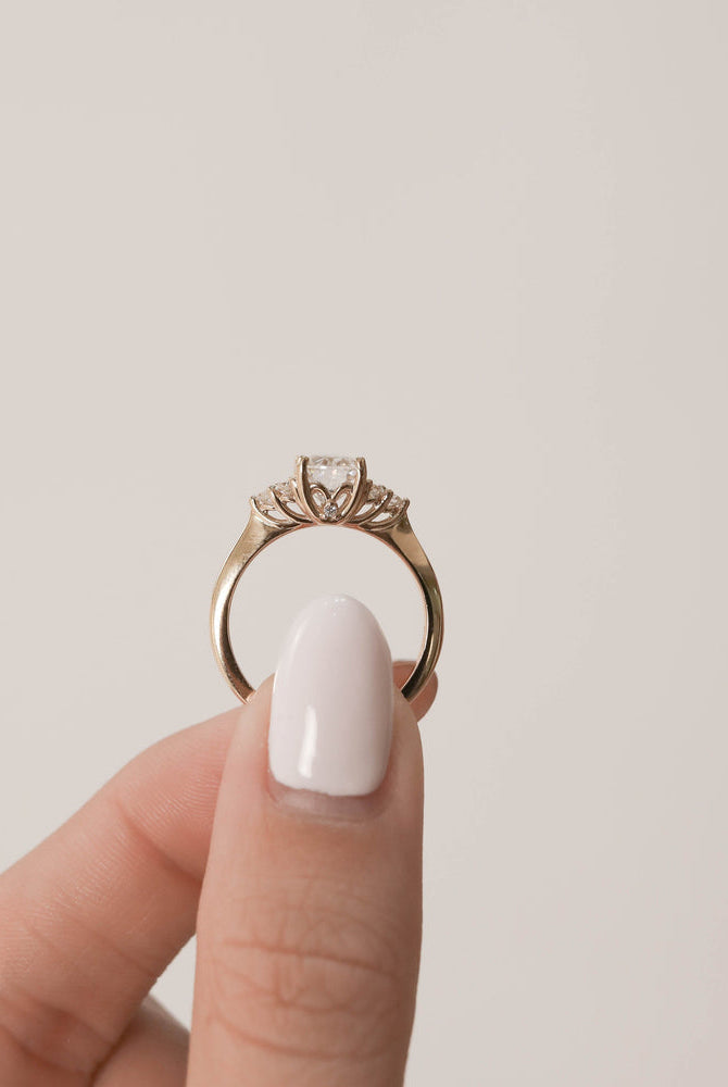 Unique Moissanite Engagement Ring