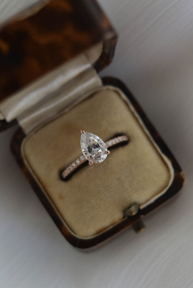 Pear Moissanite Ring