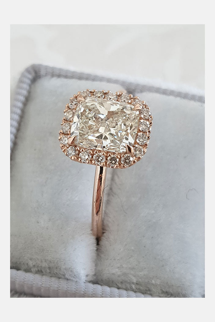Cushion Cut Moissanite Ring