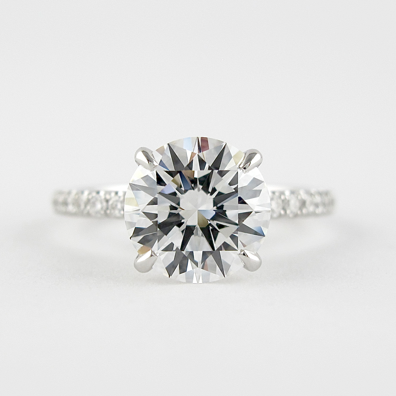 Pave Band Engagement Ring