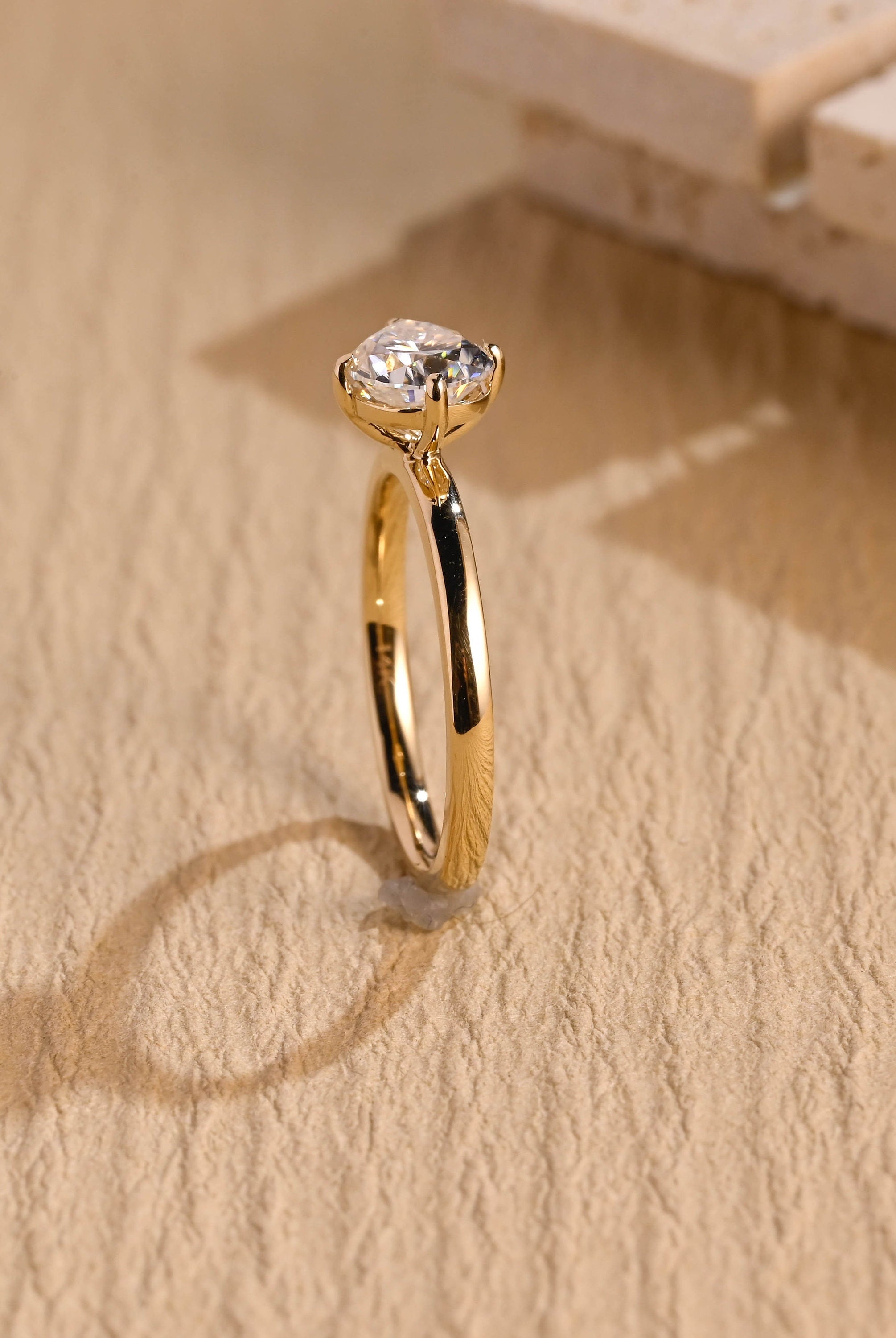 US luxury east west pear solitaire engagement ring