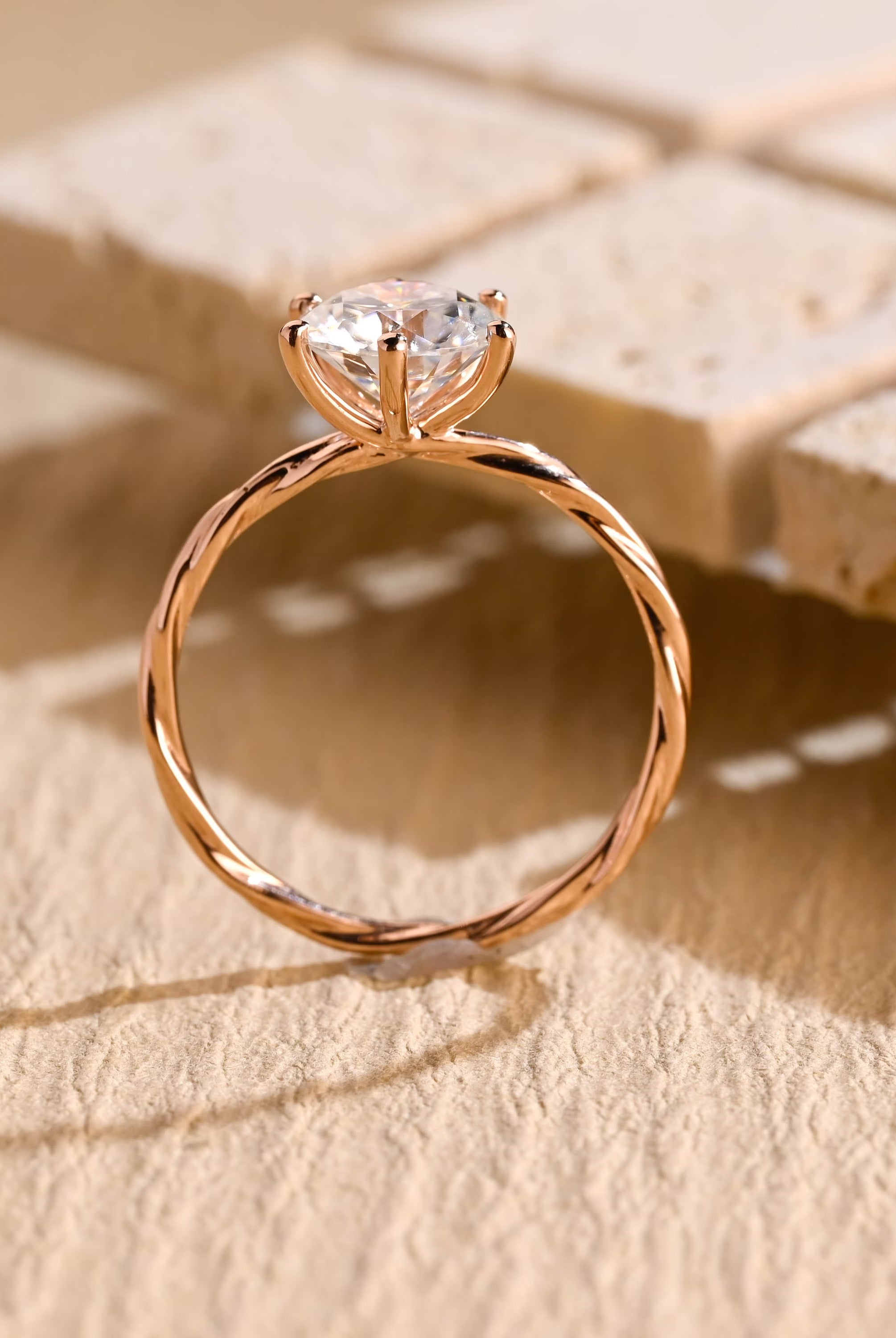 Thread Setting Moissanite Ring