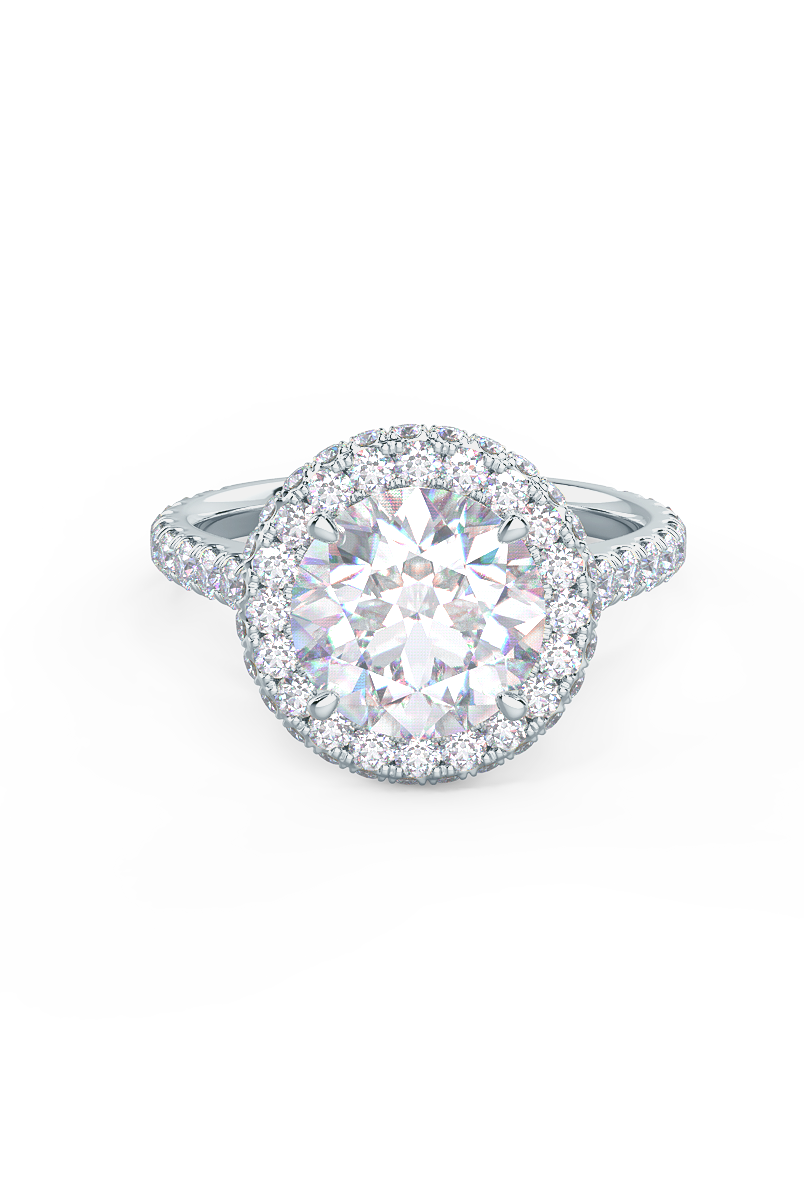 Round Cut Halo Engagement Ring