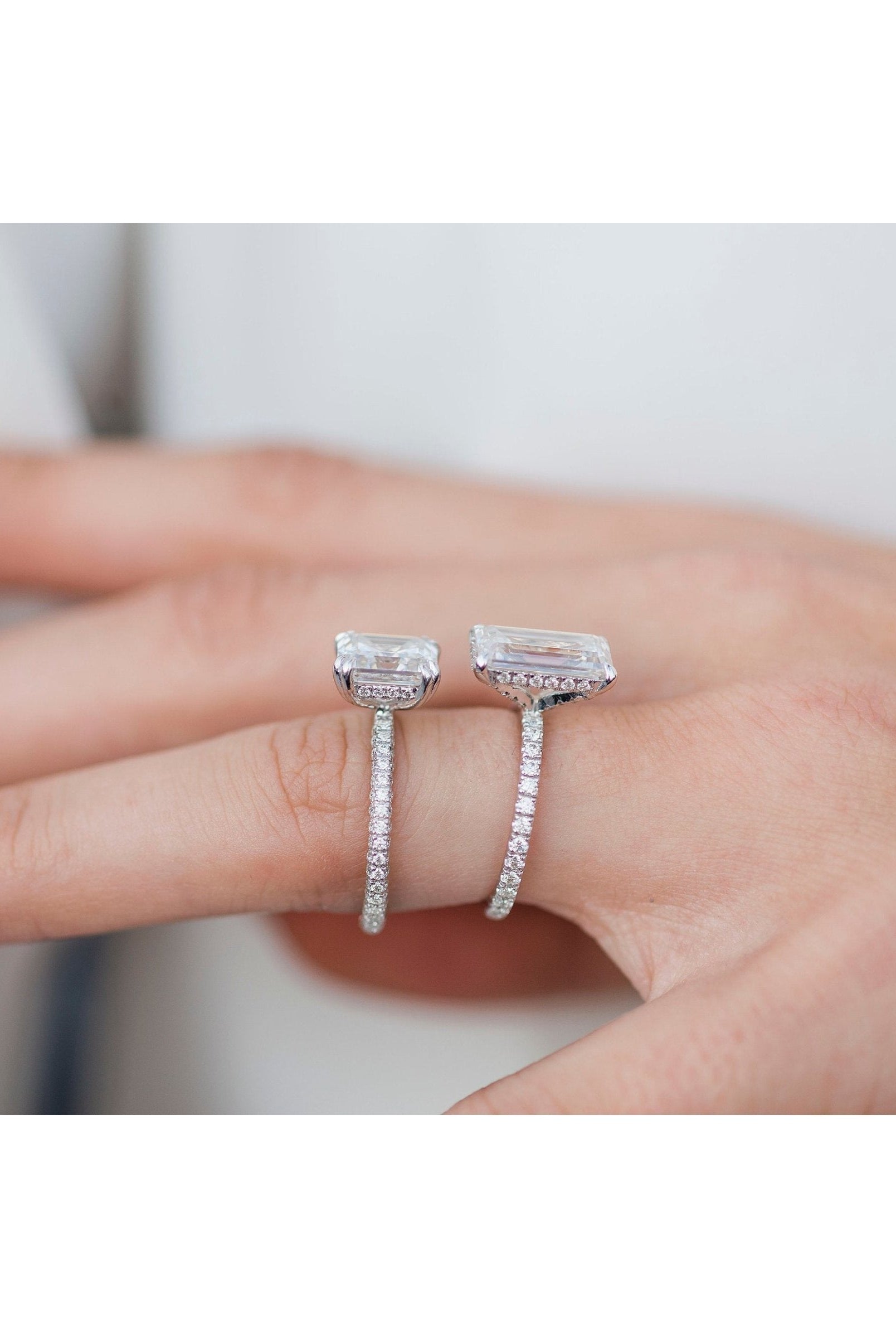 Emerald Cut Diamond Alternative Ring