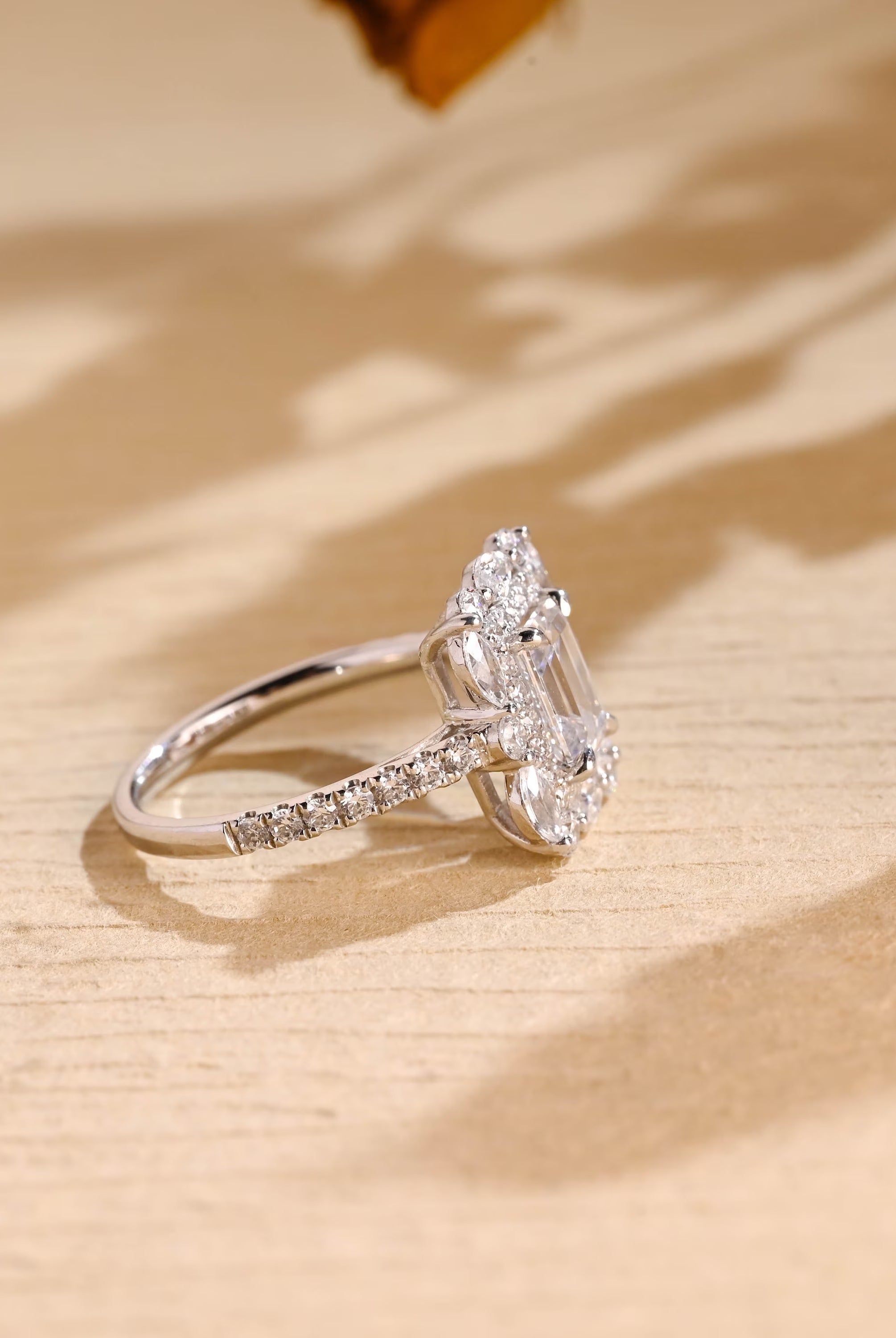 Emerald Cut Cluster Ring