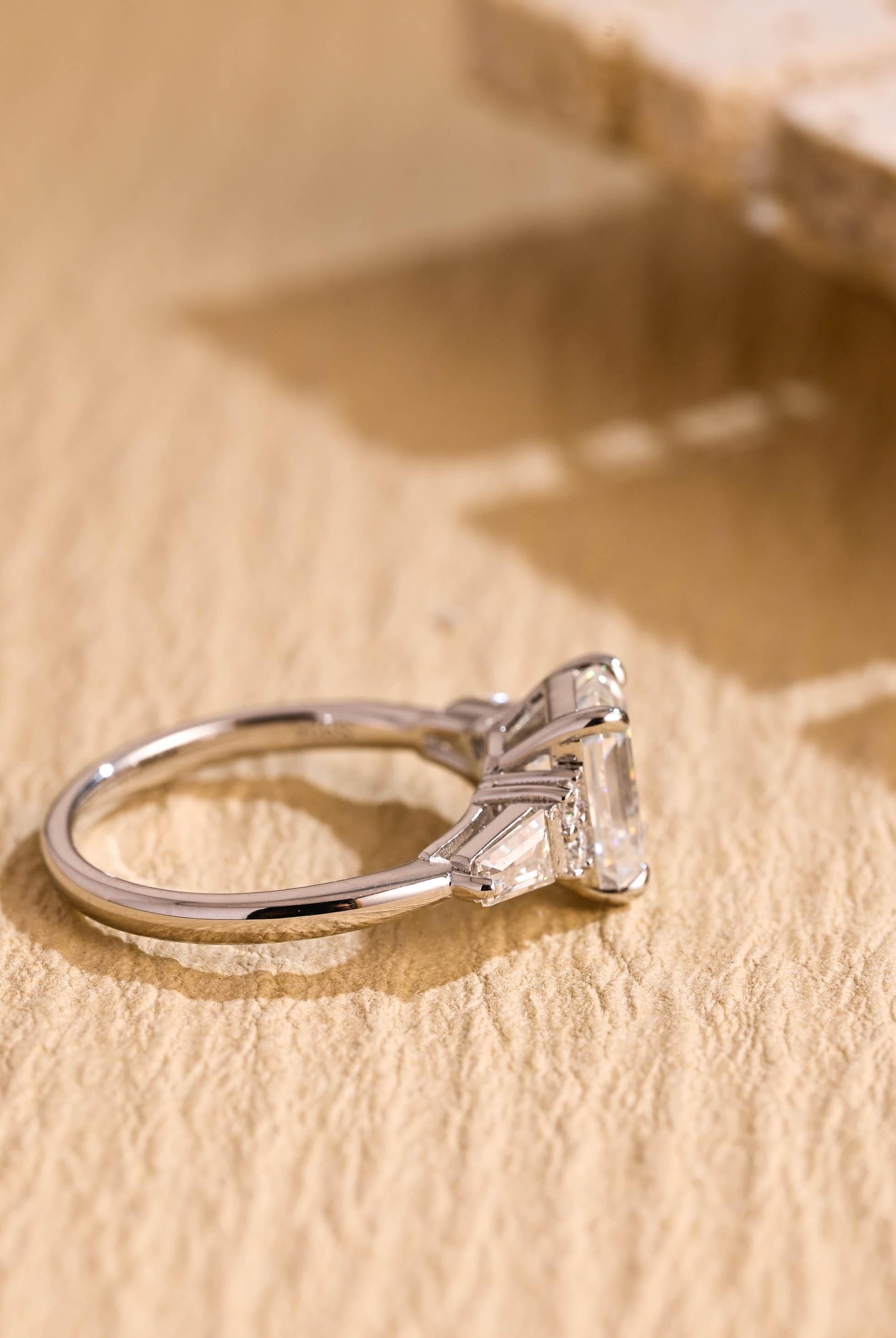 Emerald Cut Cluster Ring
