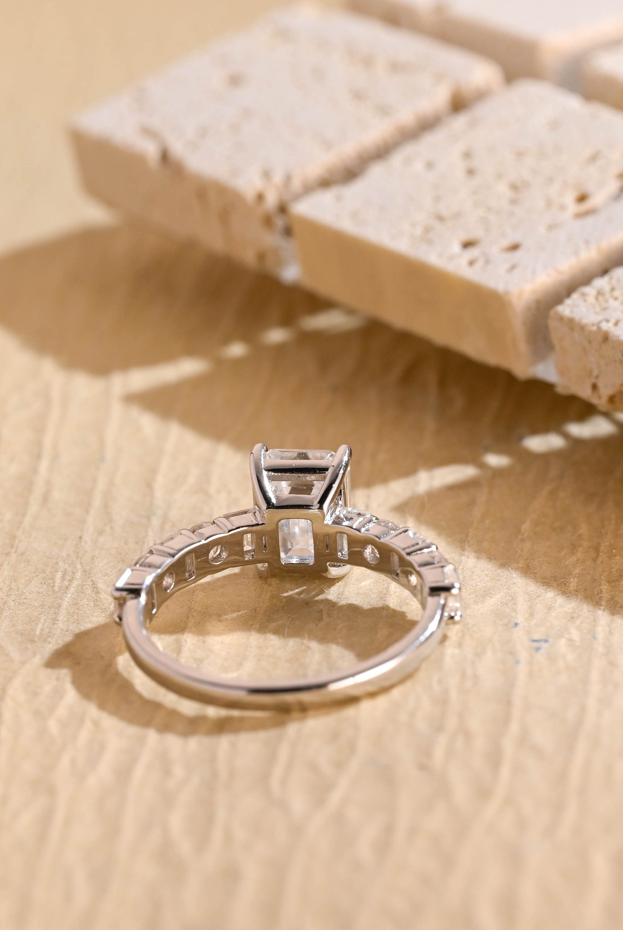 Unique Moissanite Engagement Ring