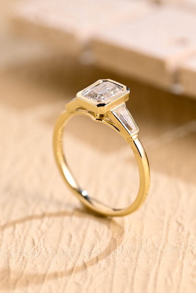 Emerald Three Stone Ring