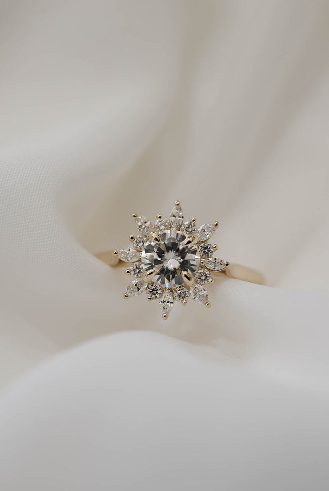 Round Cluster Bridal Ring