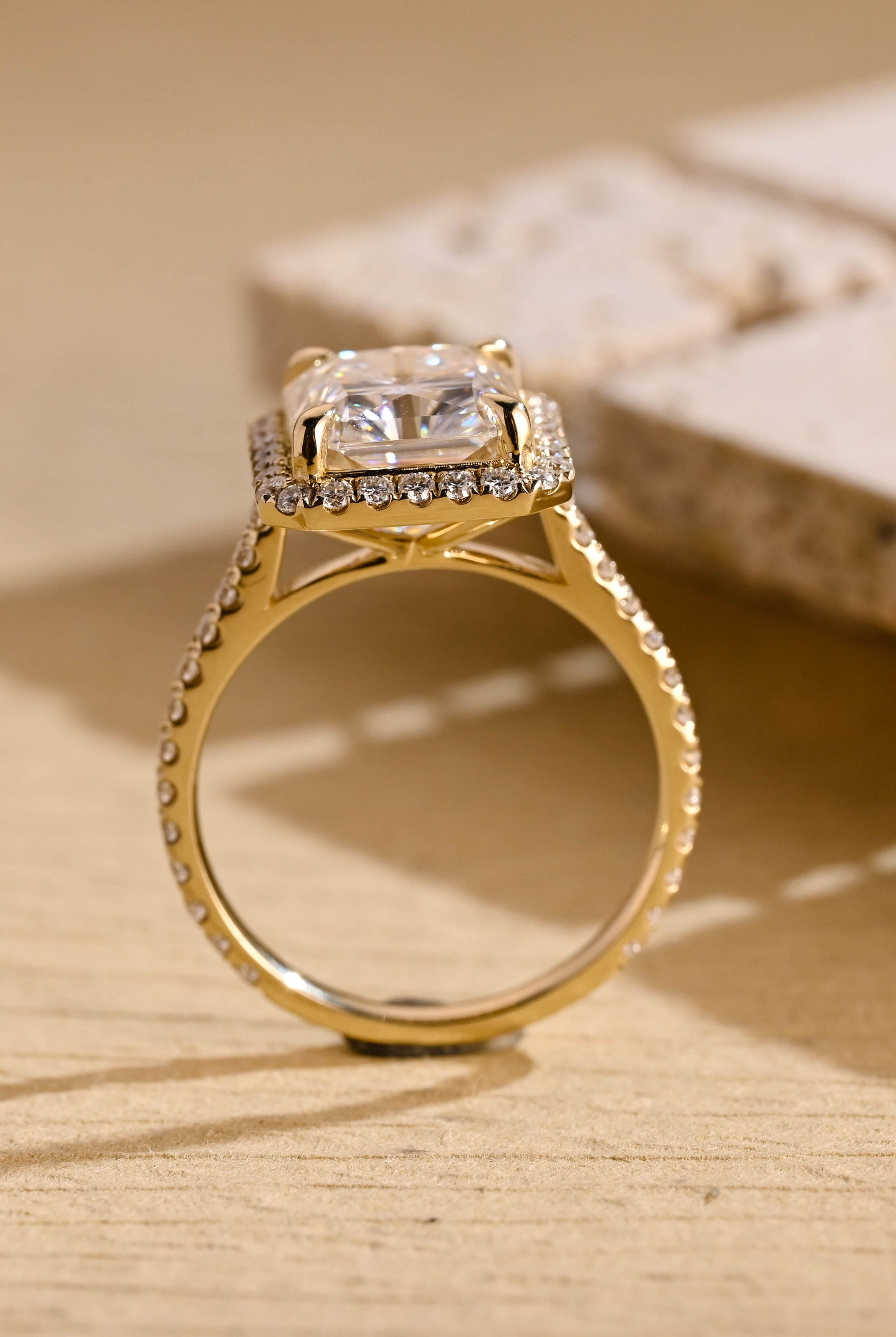 elegant halo engagement ring 1ct moissanite