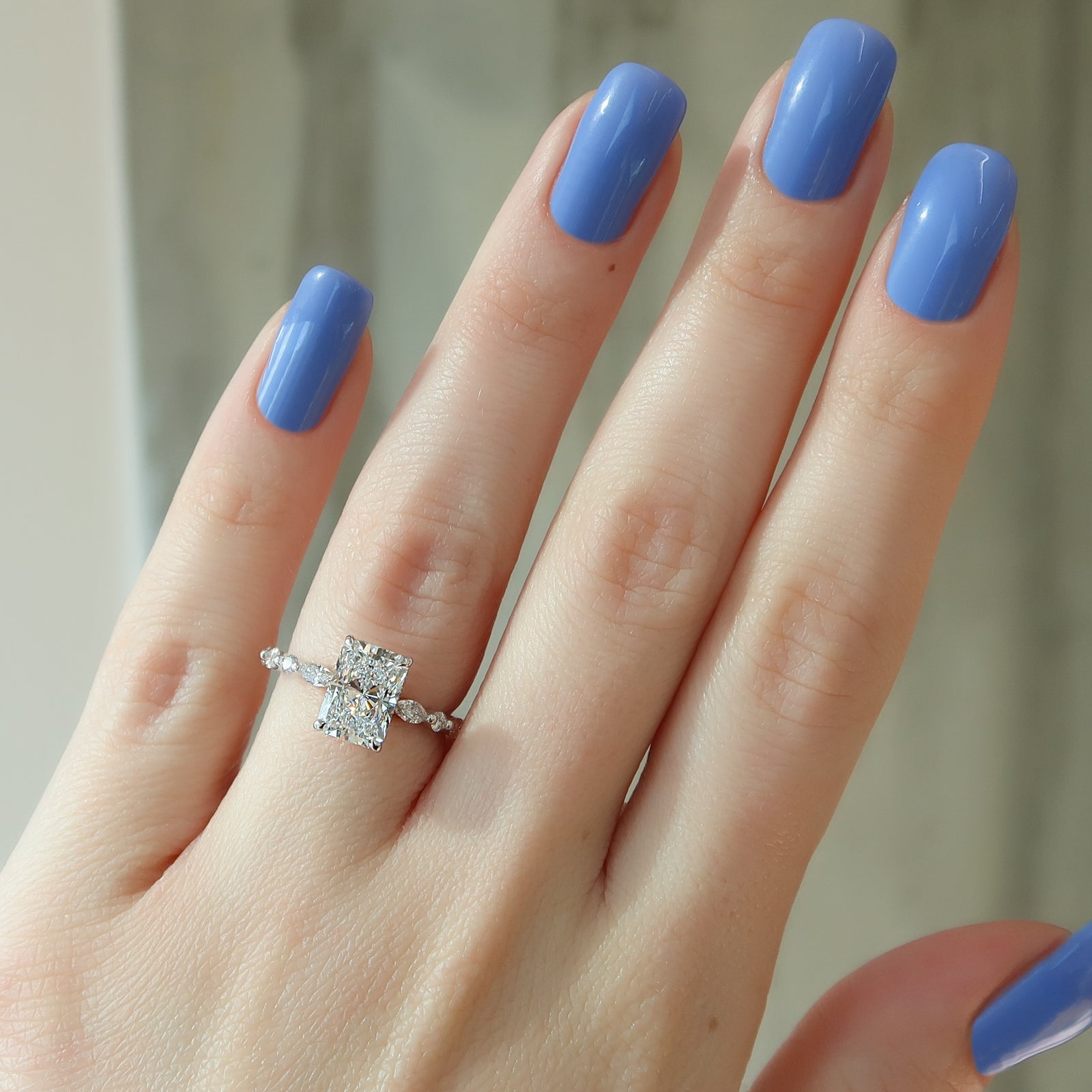 Radiant Solitaire Moissanite Ring