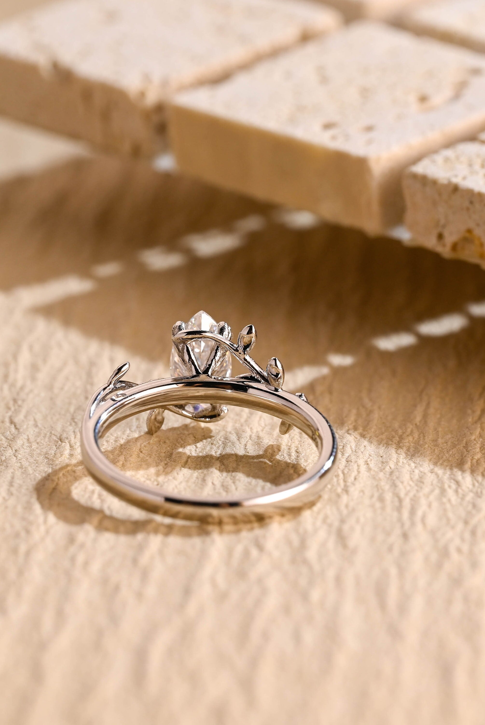 Marquise Cut Moissanite Engagement Ring