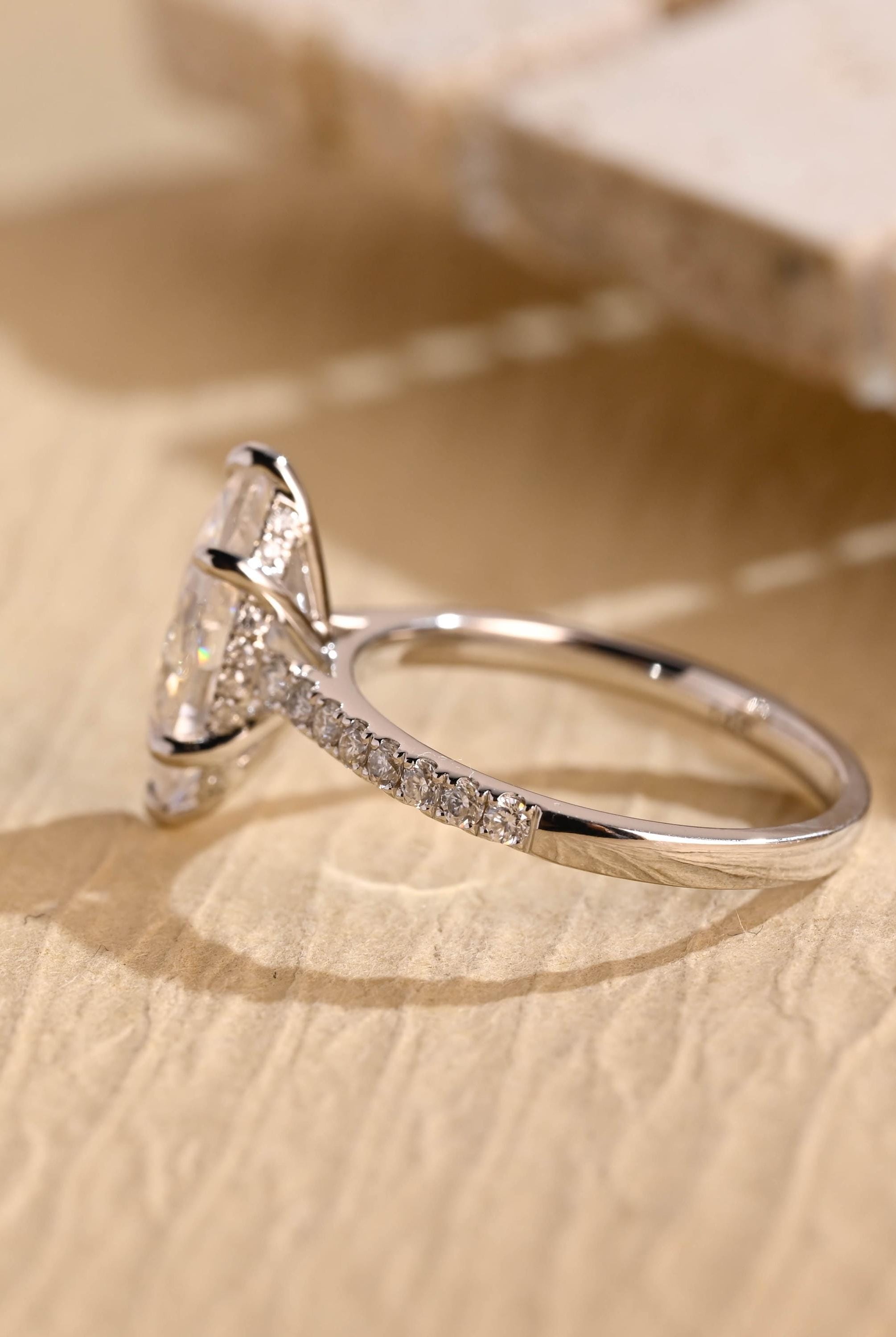 Marquise Cut Moissanite Engagement Ring