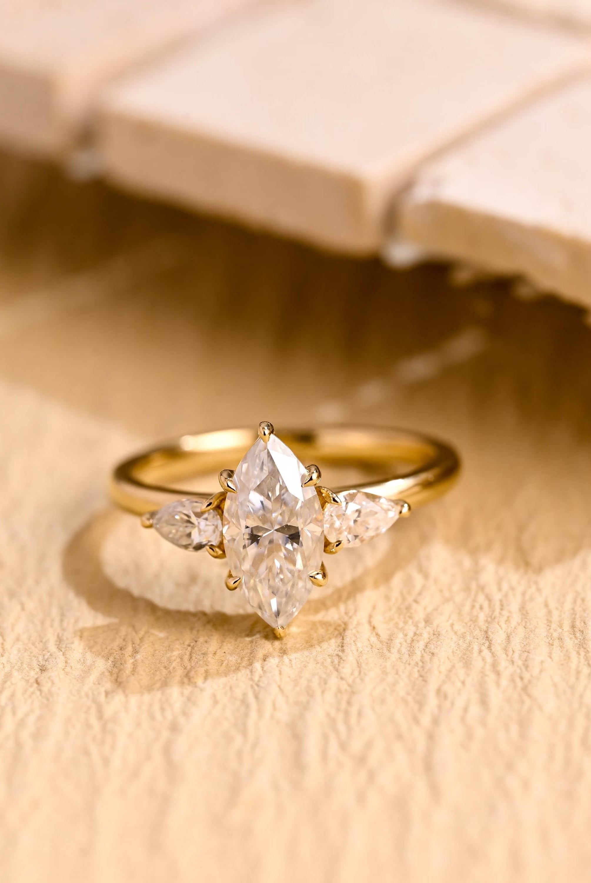 1 Carat Marquise Moissanite Ring