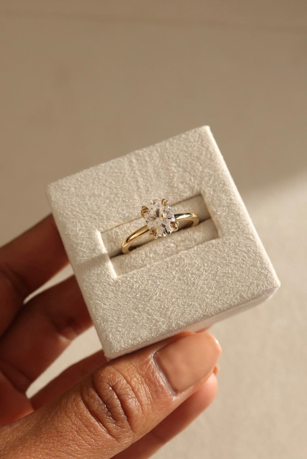 Moissanite Hidden Halo Engagement Ring