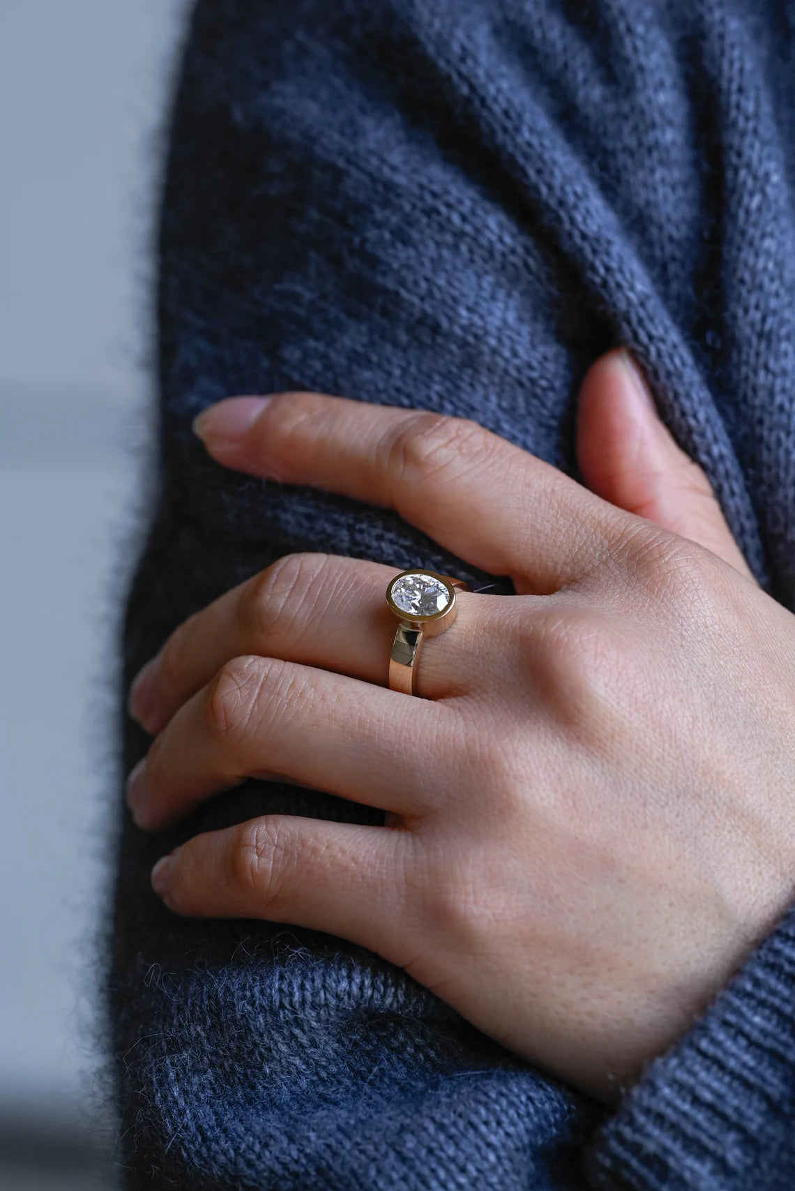 Oval Diamond Solitaire Ring