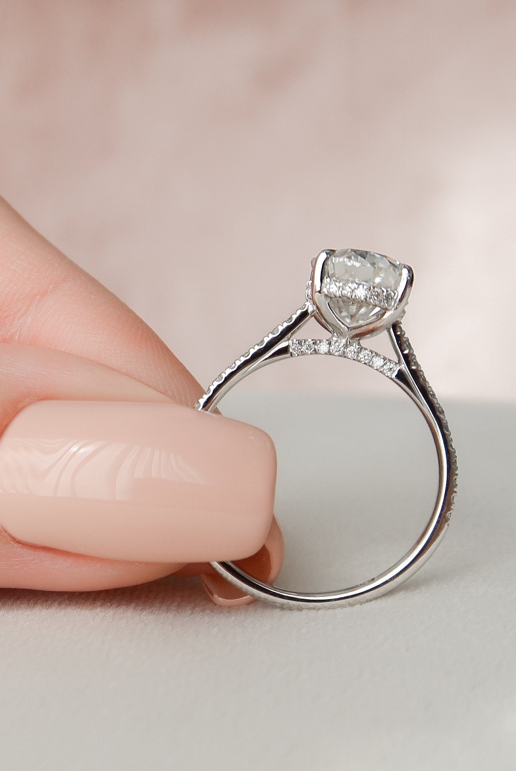 Pave Band Engagement Ring
