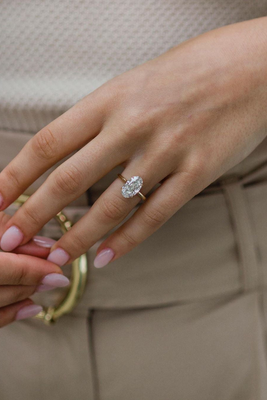 Oval Shape Solitaire Ring