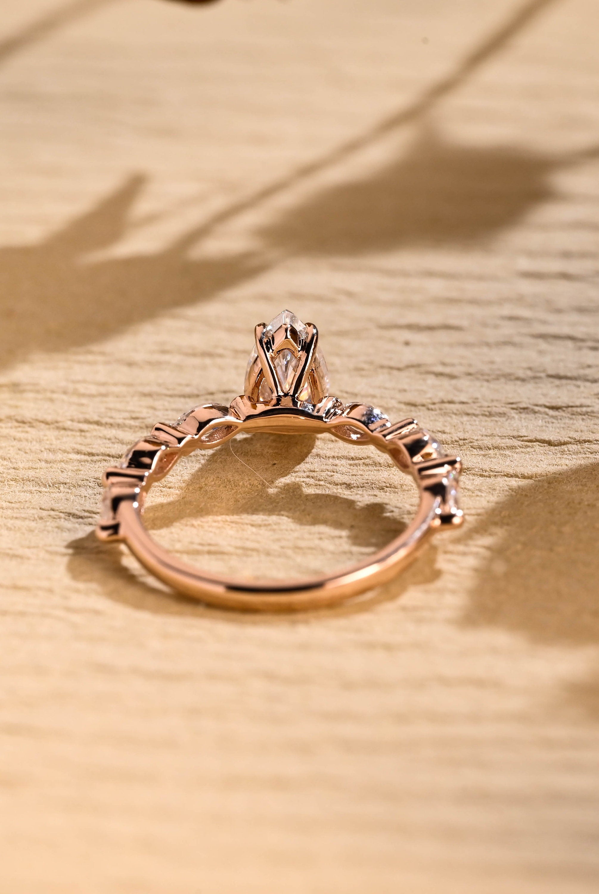 bridal pear pavé engagement ring USA
