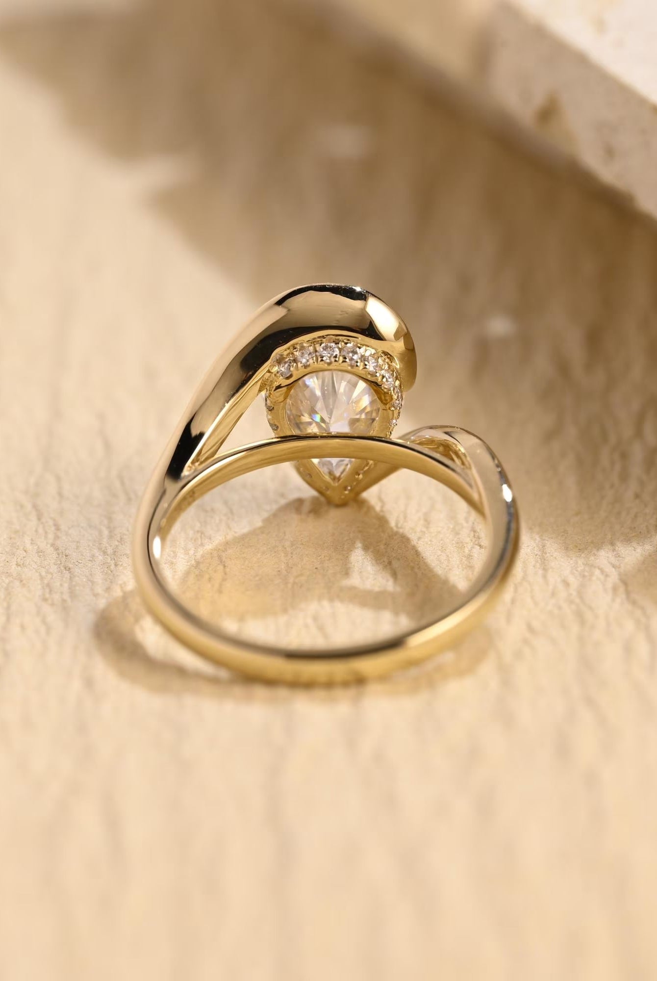 Pear Cut Moissanite Engagement Ring