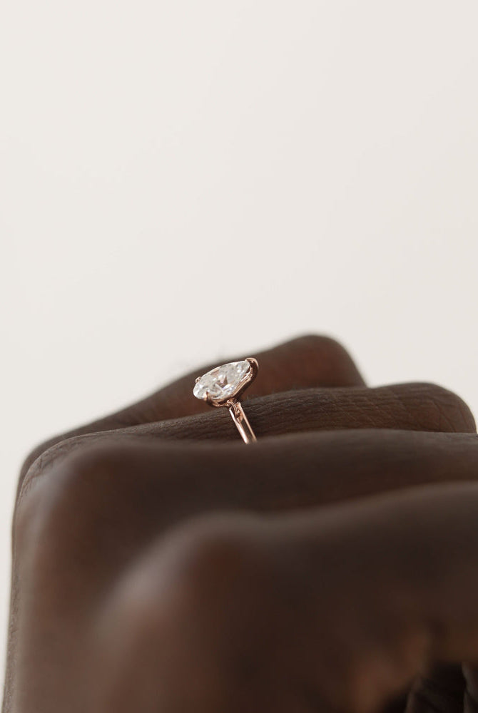 Pear Moissanite Ring