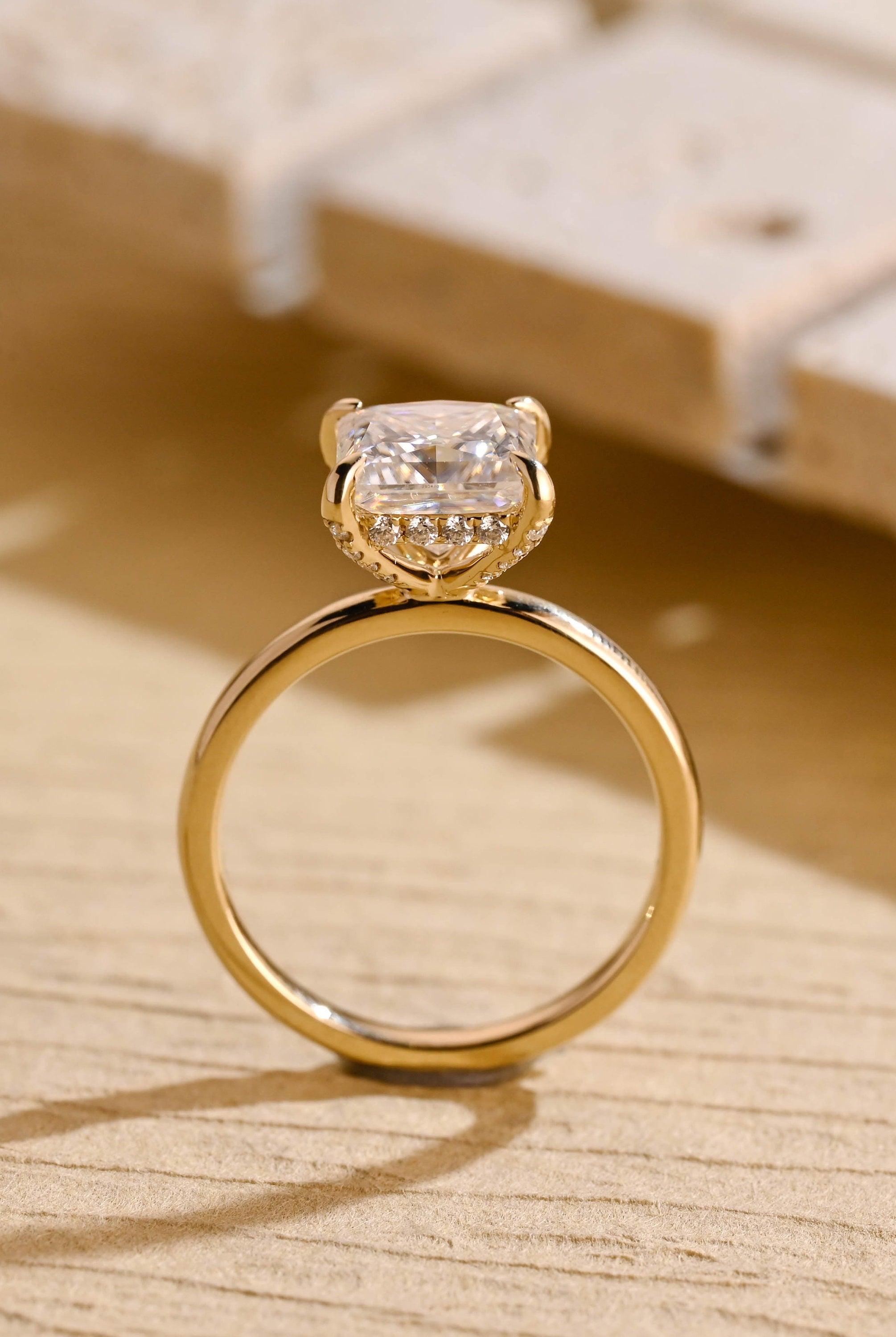 Princess Cut Moissanite Engagement Ring