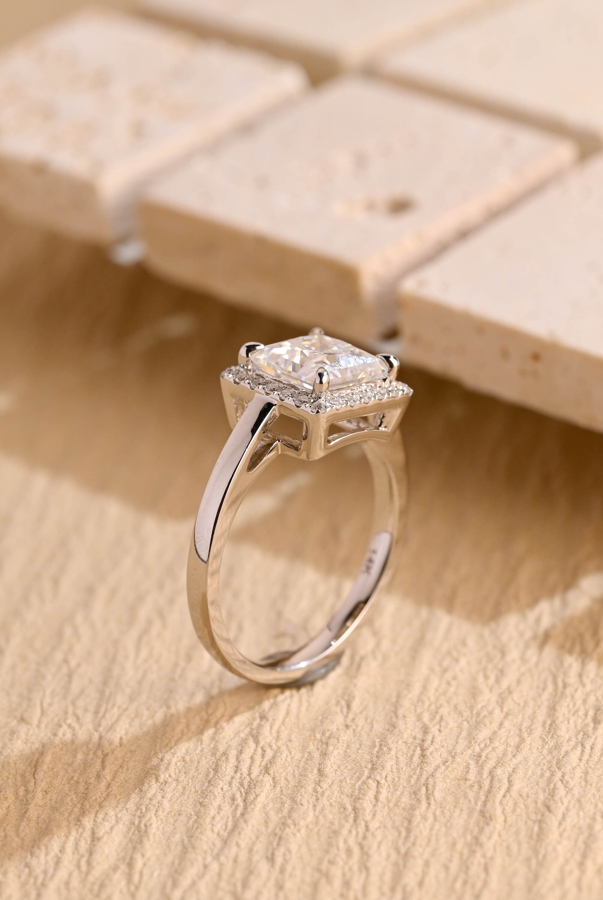 Princess Cut Halo Ring