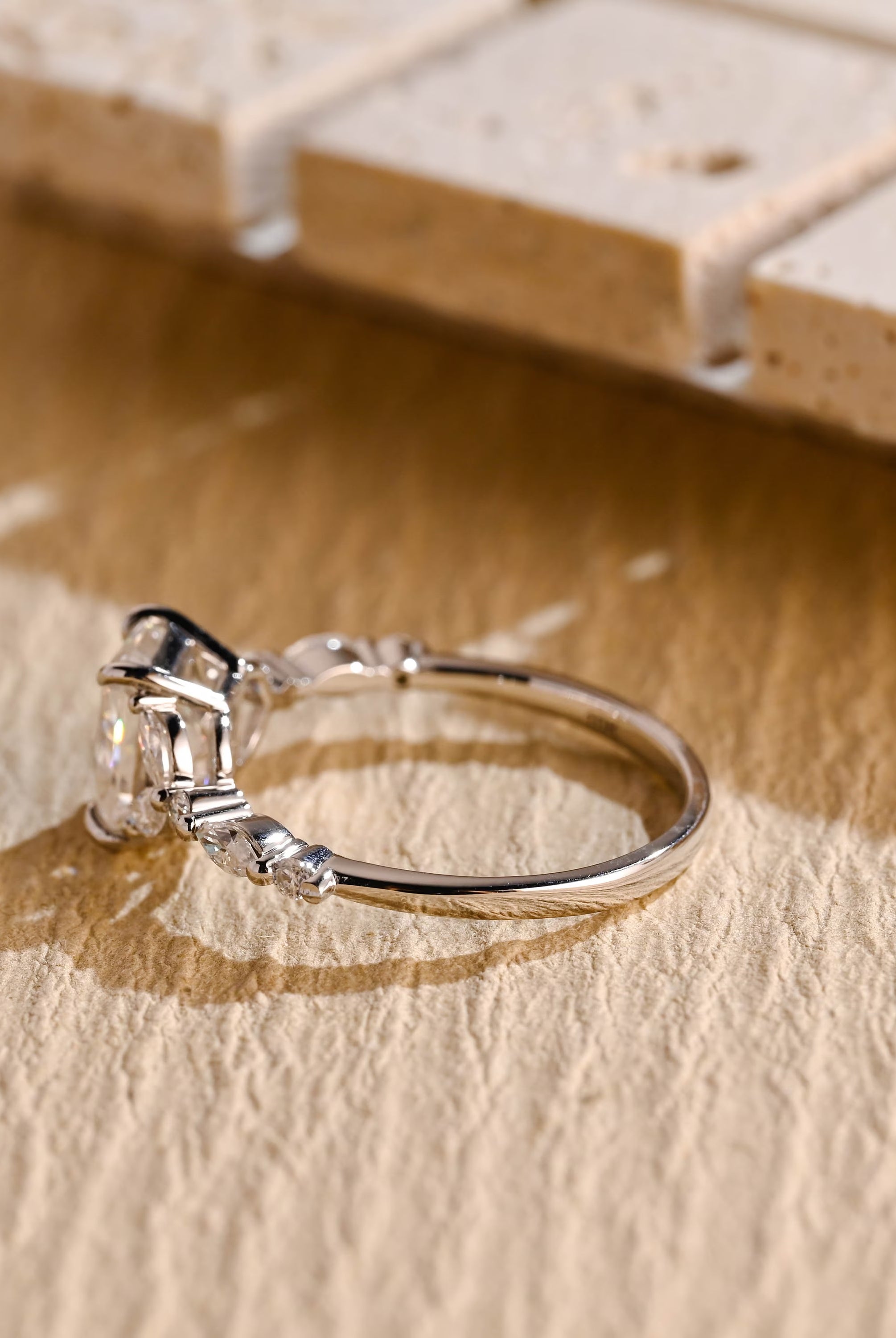 1ct moissanite cluster engagement ring radiant cut
