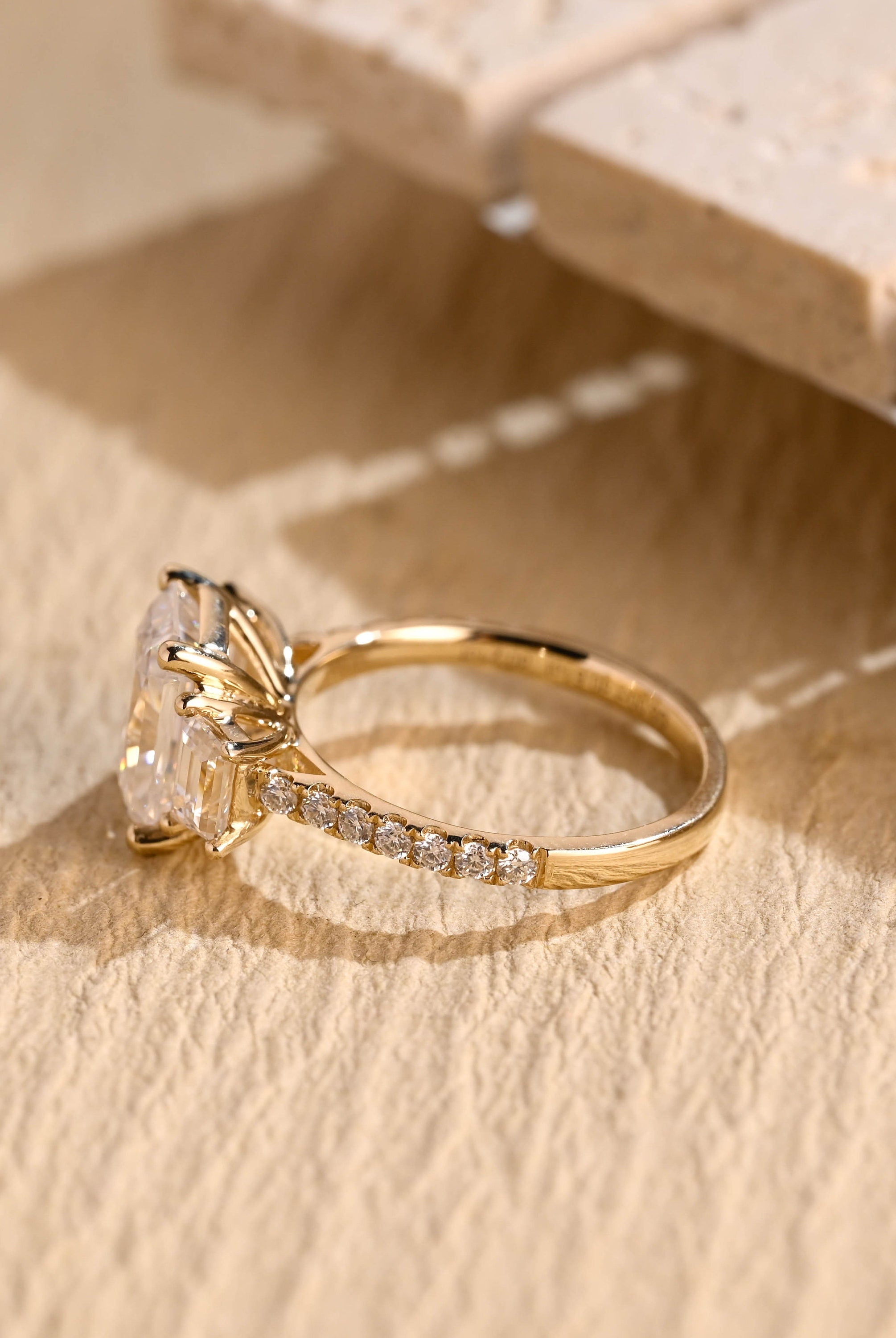 1ct moissanite engagement ring cluster setting