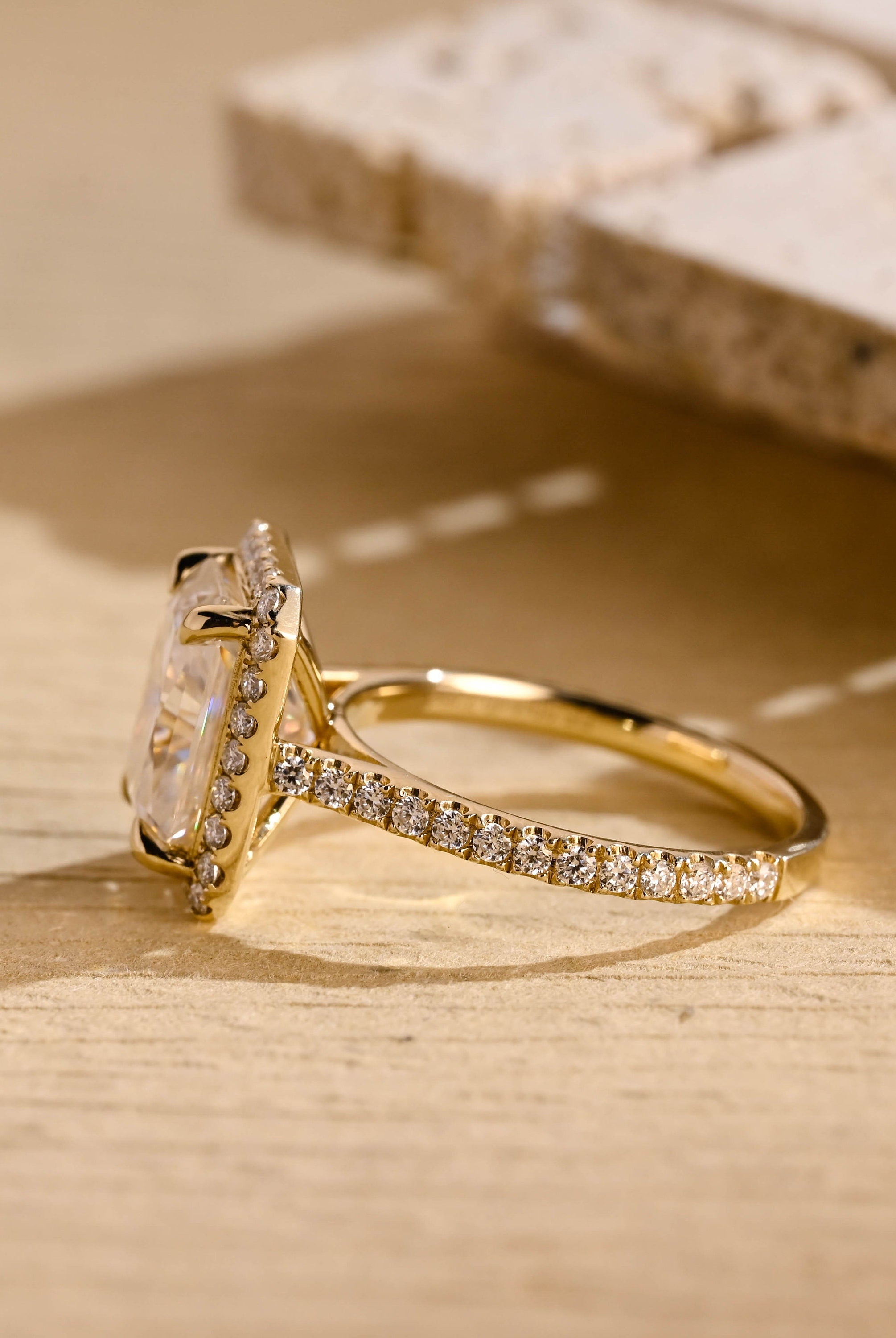 1ct moissanite halo engagement ring
