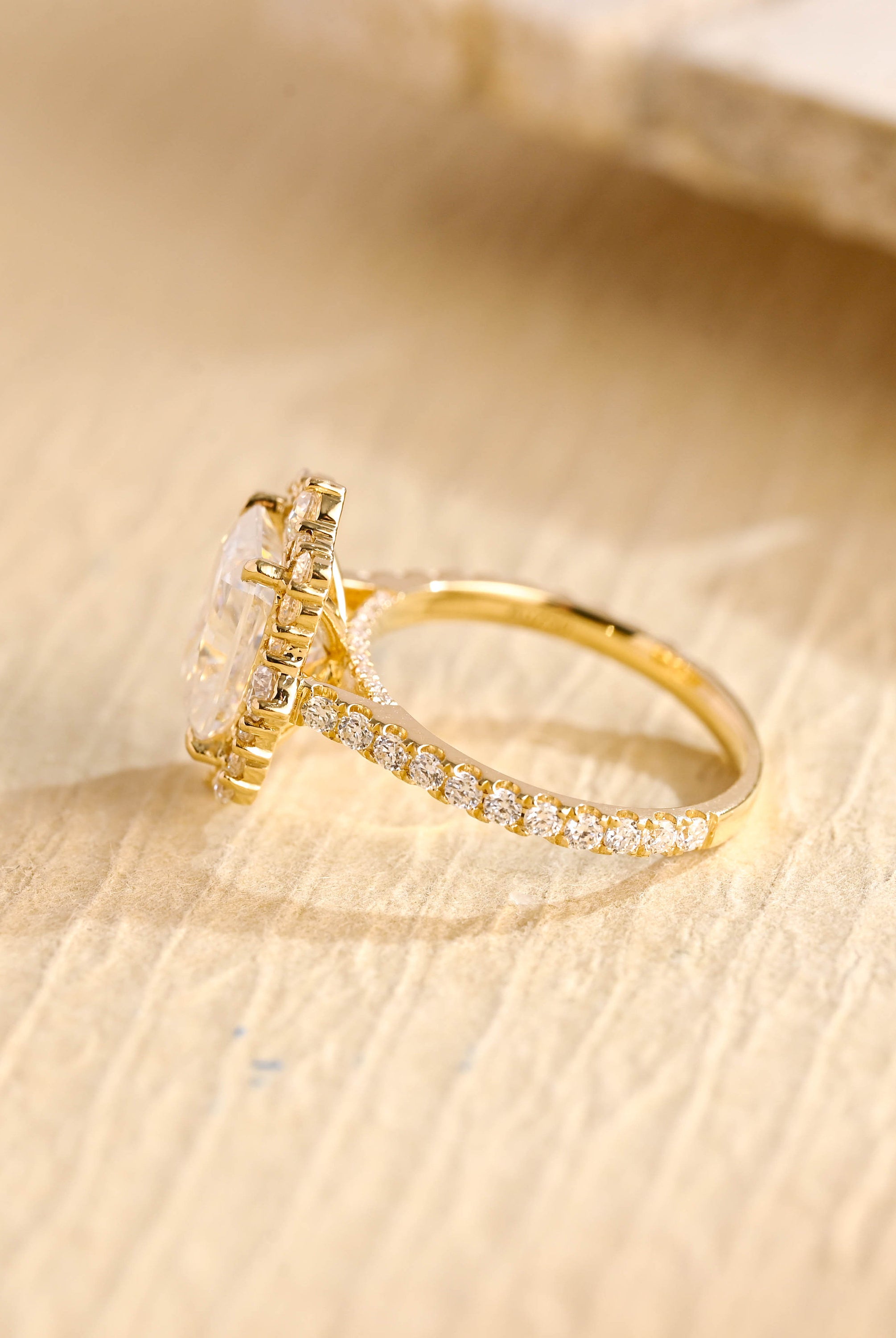 premium 1ct radiant cut cluster moissanite ring
