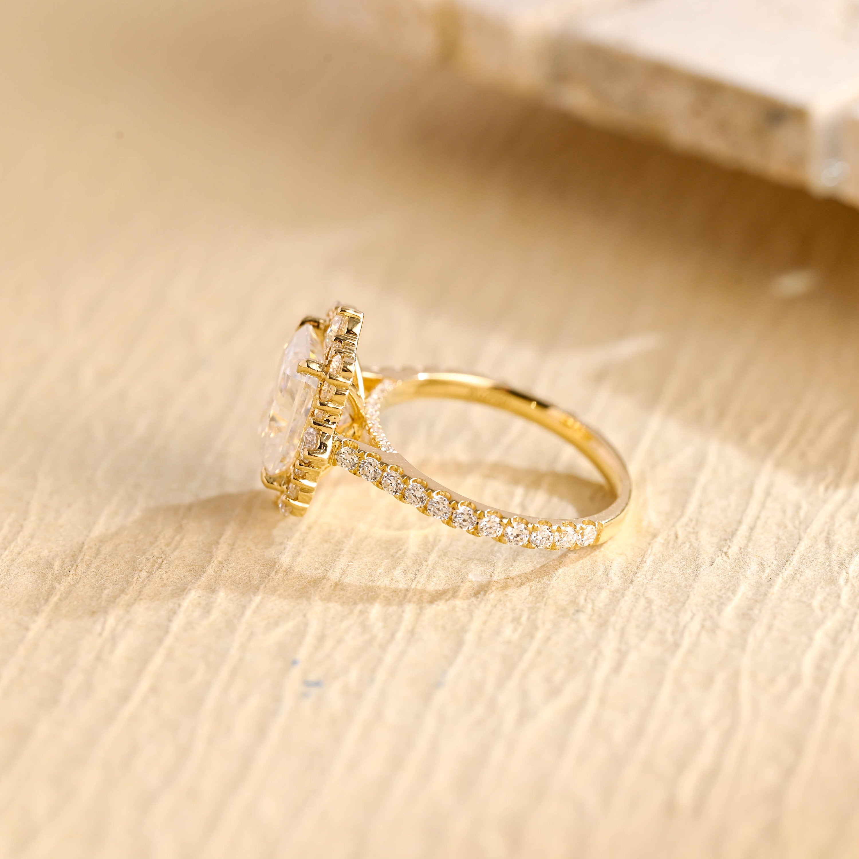 premium 1ct radiant cut cluster moissanite ring