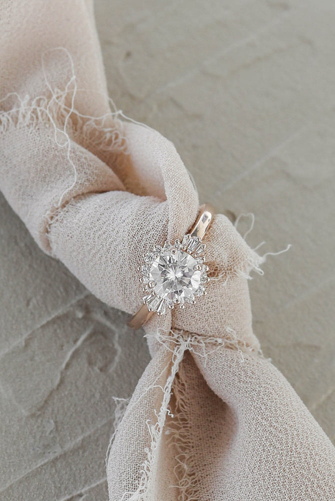 Round Moissanite Diamond Ring