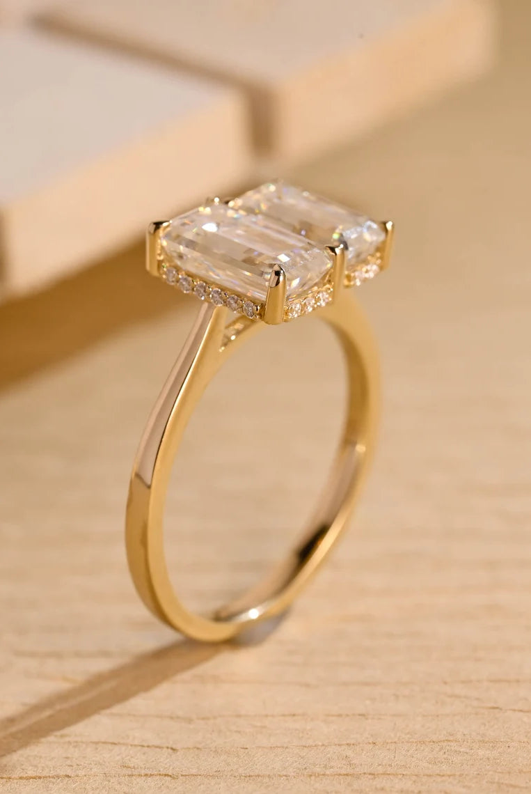 Emerald Cut Toi Et Moi Ring