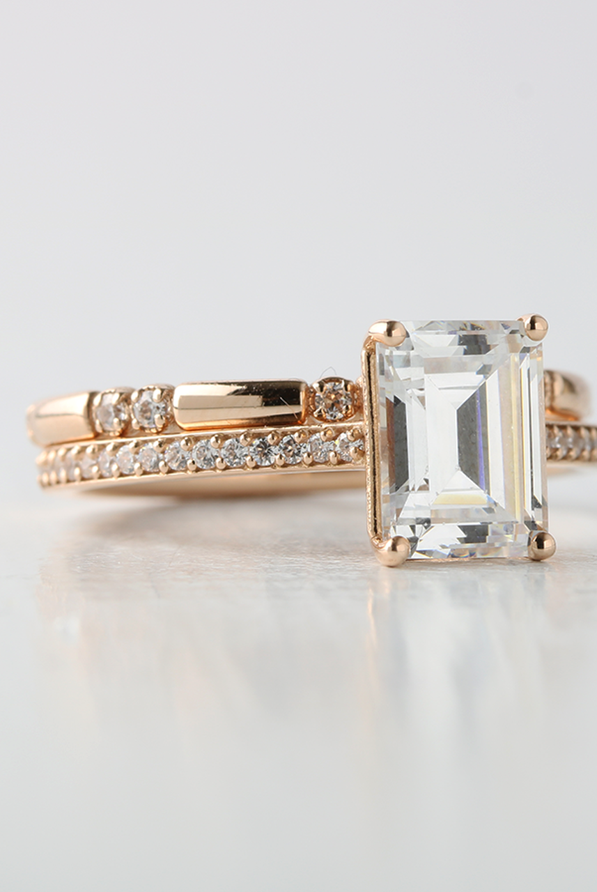 1 carat moissanite wedding set