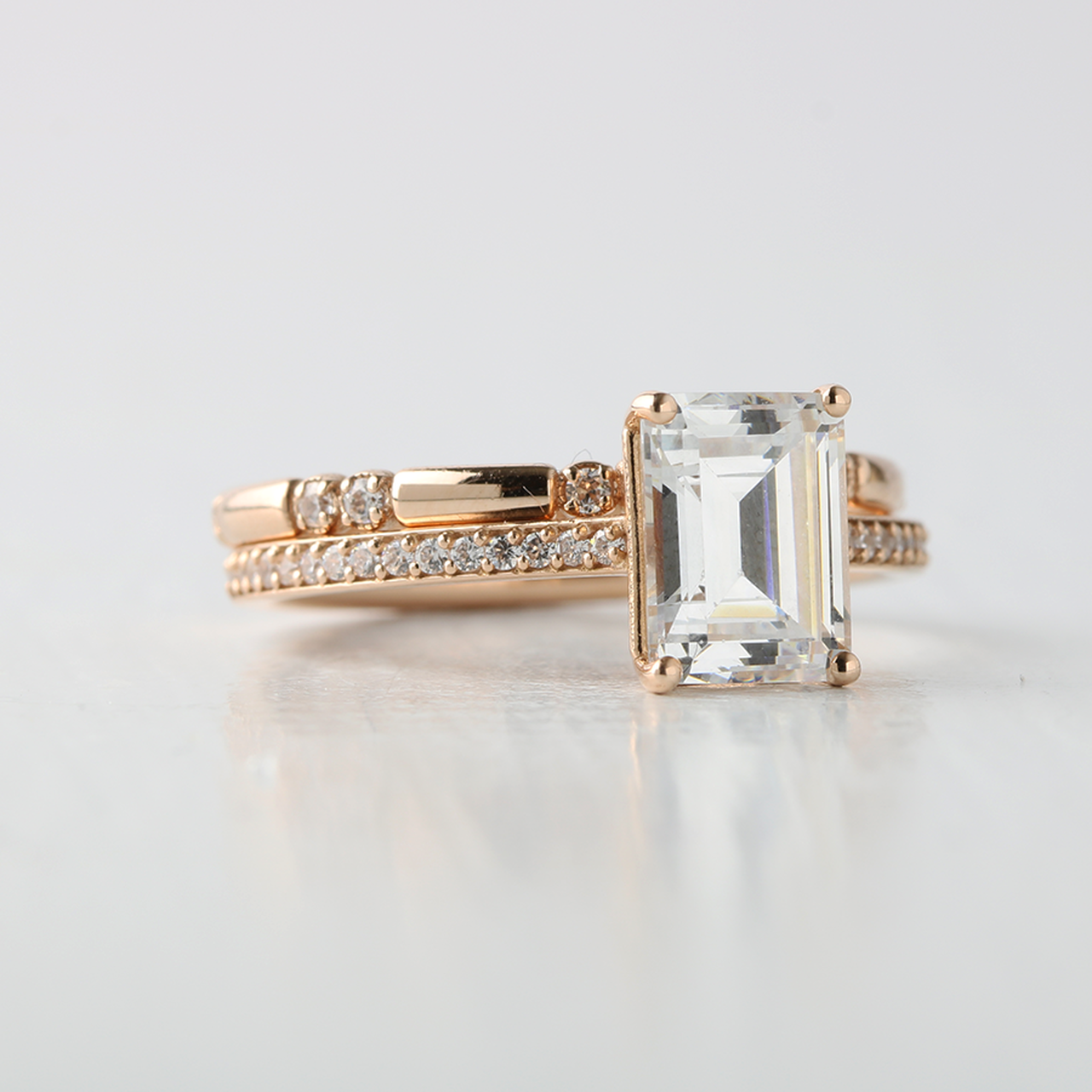 1 carat moissanite wedding set