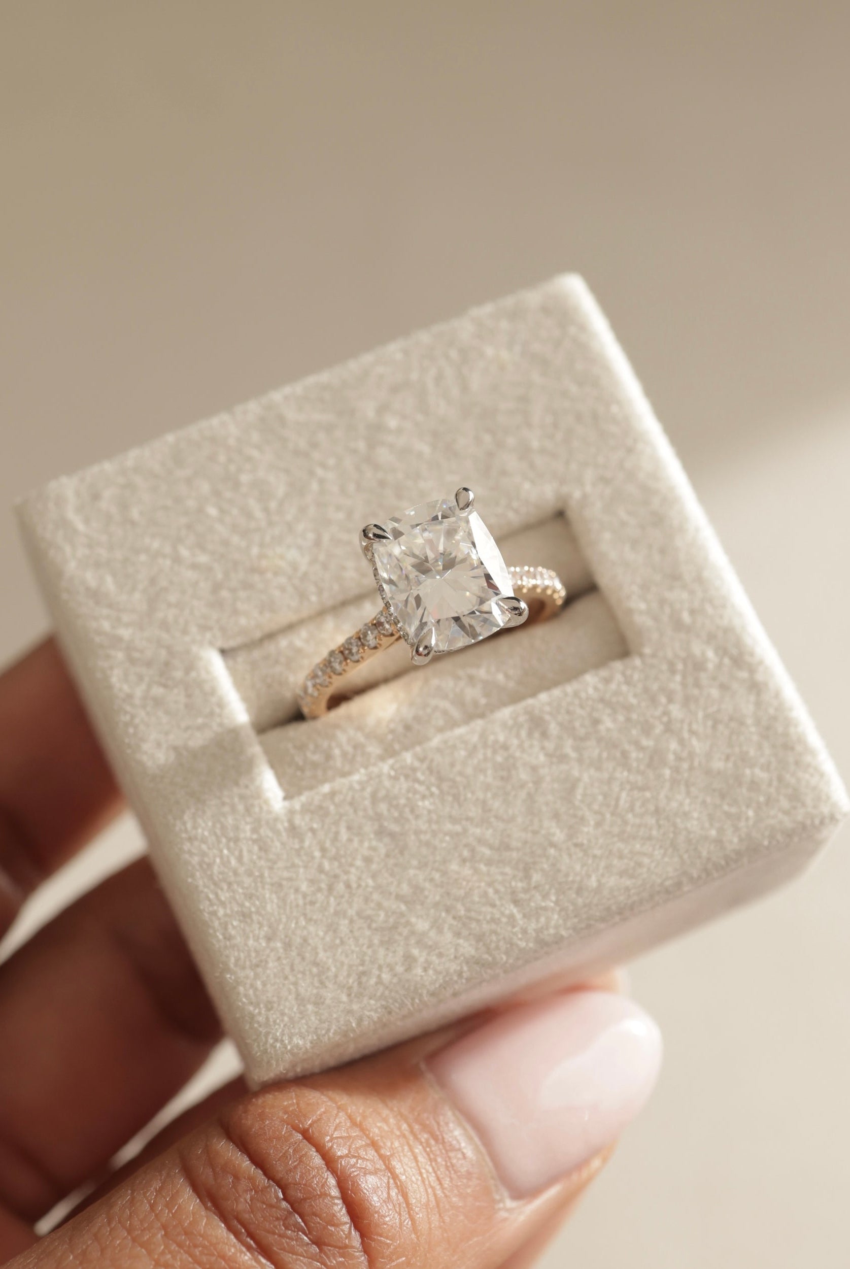 Cushion Moissanite Engagement Ring