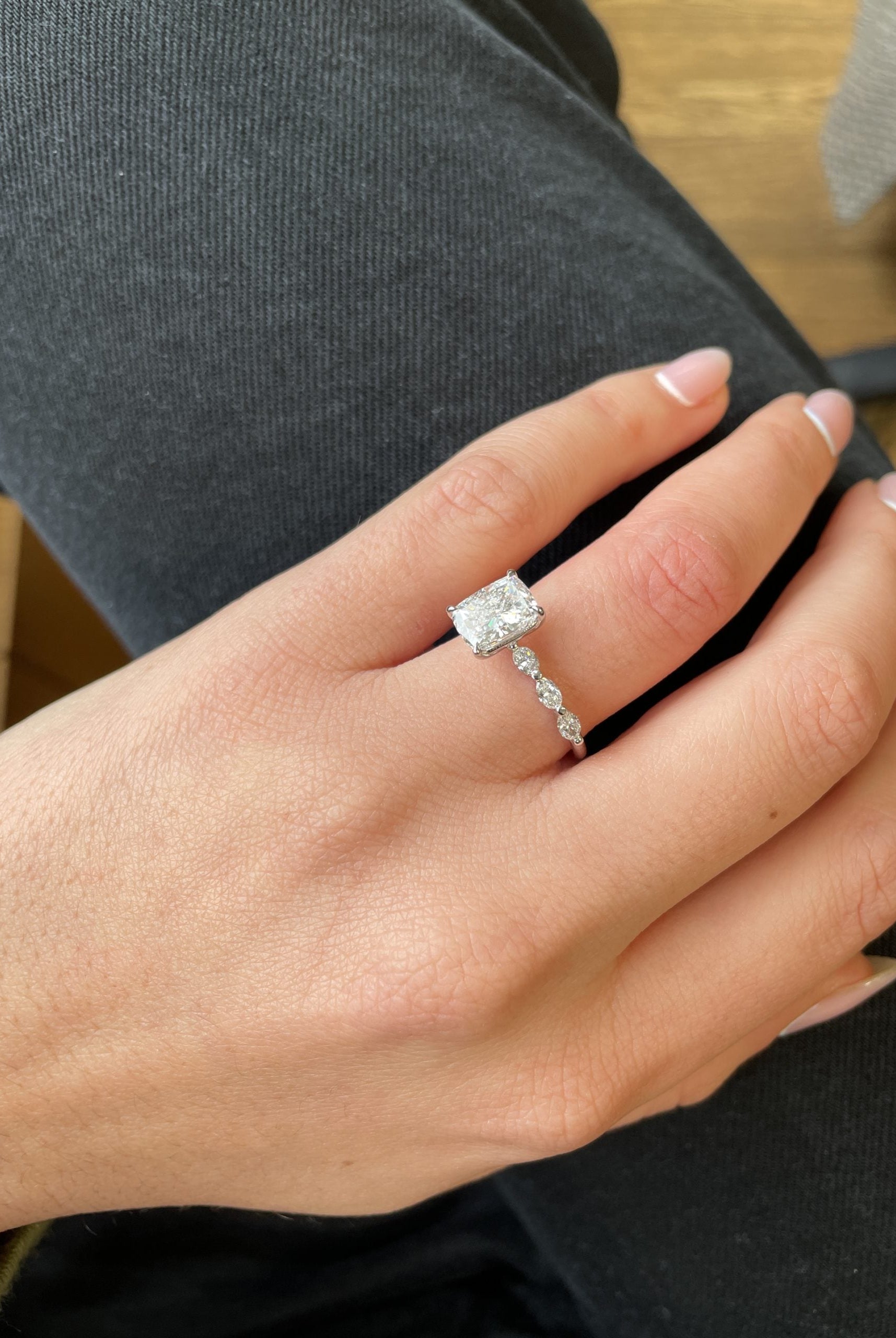 Elongated Cushion Engagement Ring