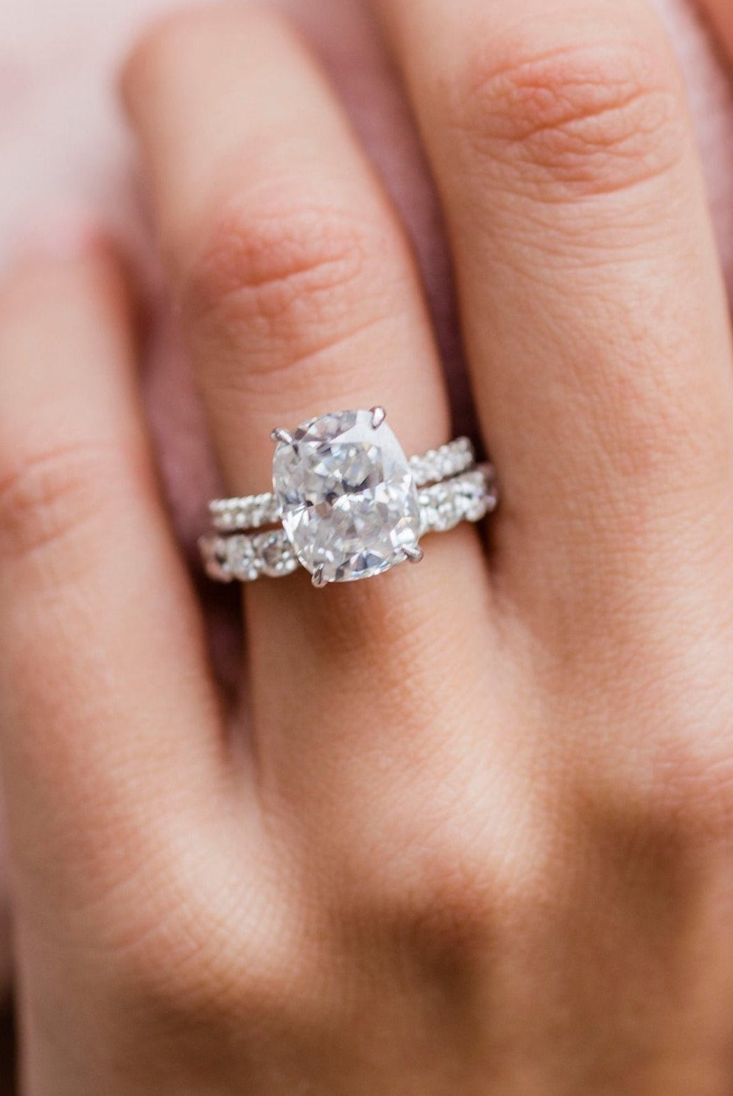 Cushion Cut Pave Engagement Ring